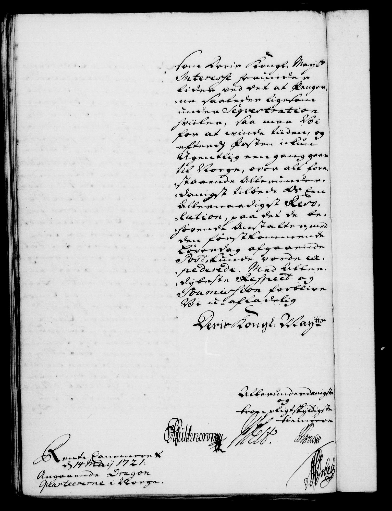 Rentekammeret, Kammerkanselliet, RA/EA-3111/G/Gf/Gfa/L0004: Norsk relasjons- og resolusjonsprotokoll (merket RK 52.4), 1721, s. 841