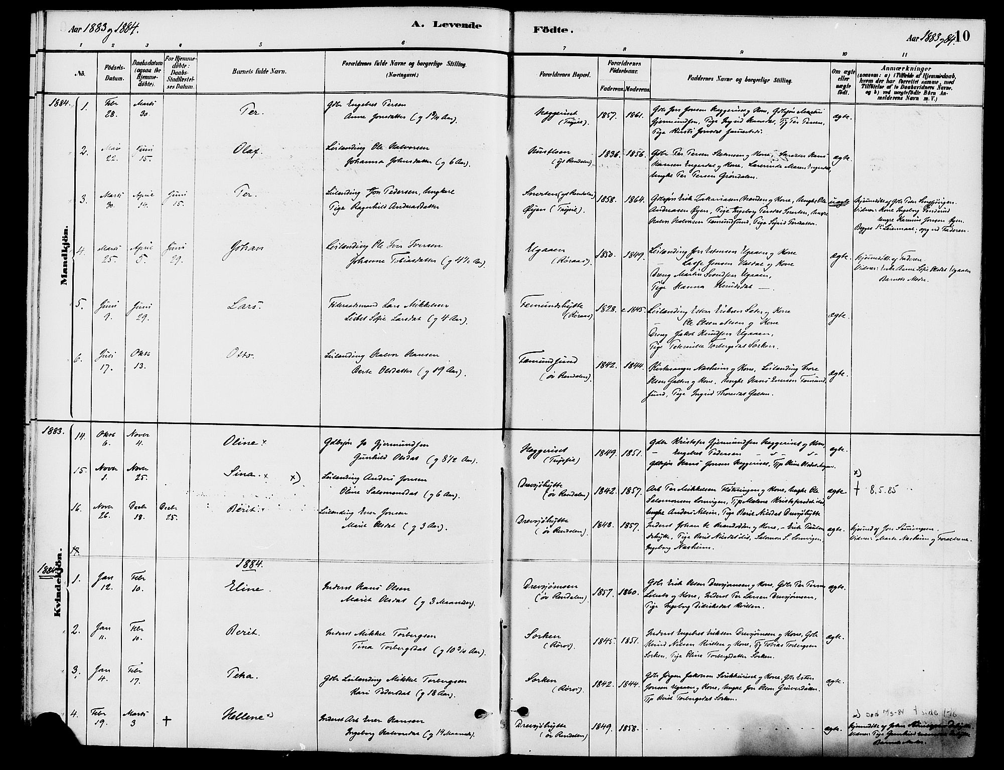 Engerdal prestekontor, SAH/PREST-048/H/Ha/Haa/L0001: Ministerialbok nr. 1, 1881-1898, s. 10