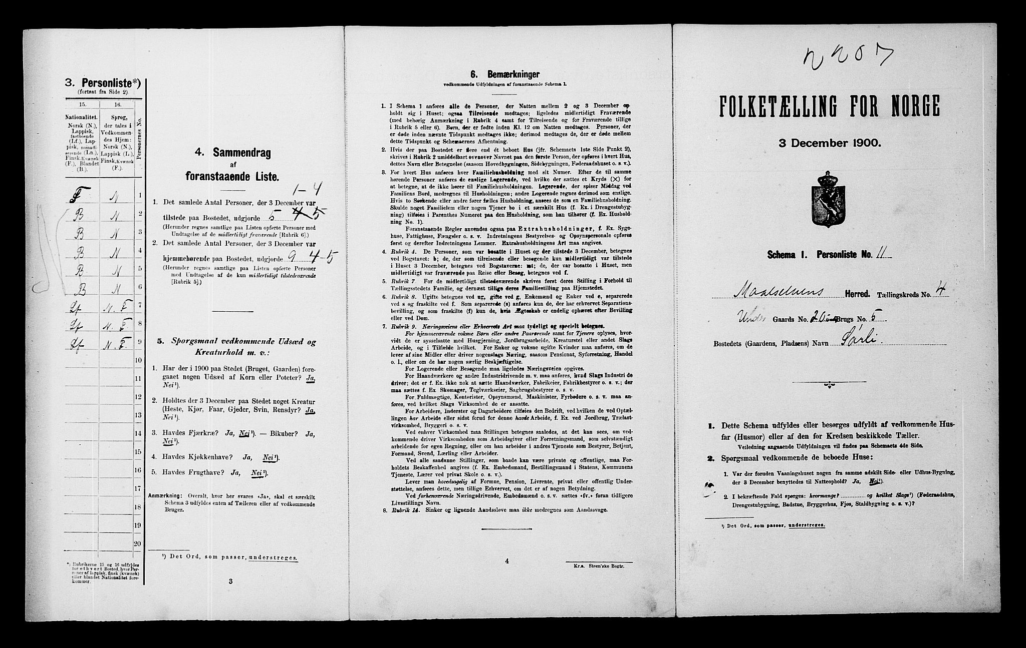 SATØ, Folketelling 1900 for 1924 Målselv herred, 1900, s. 364