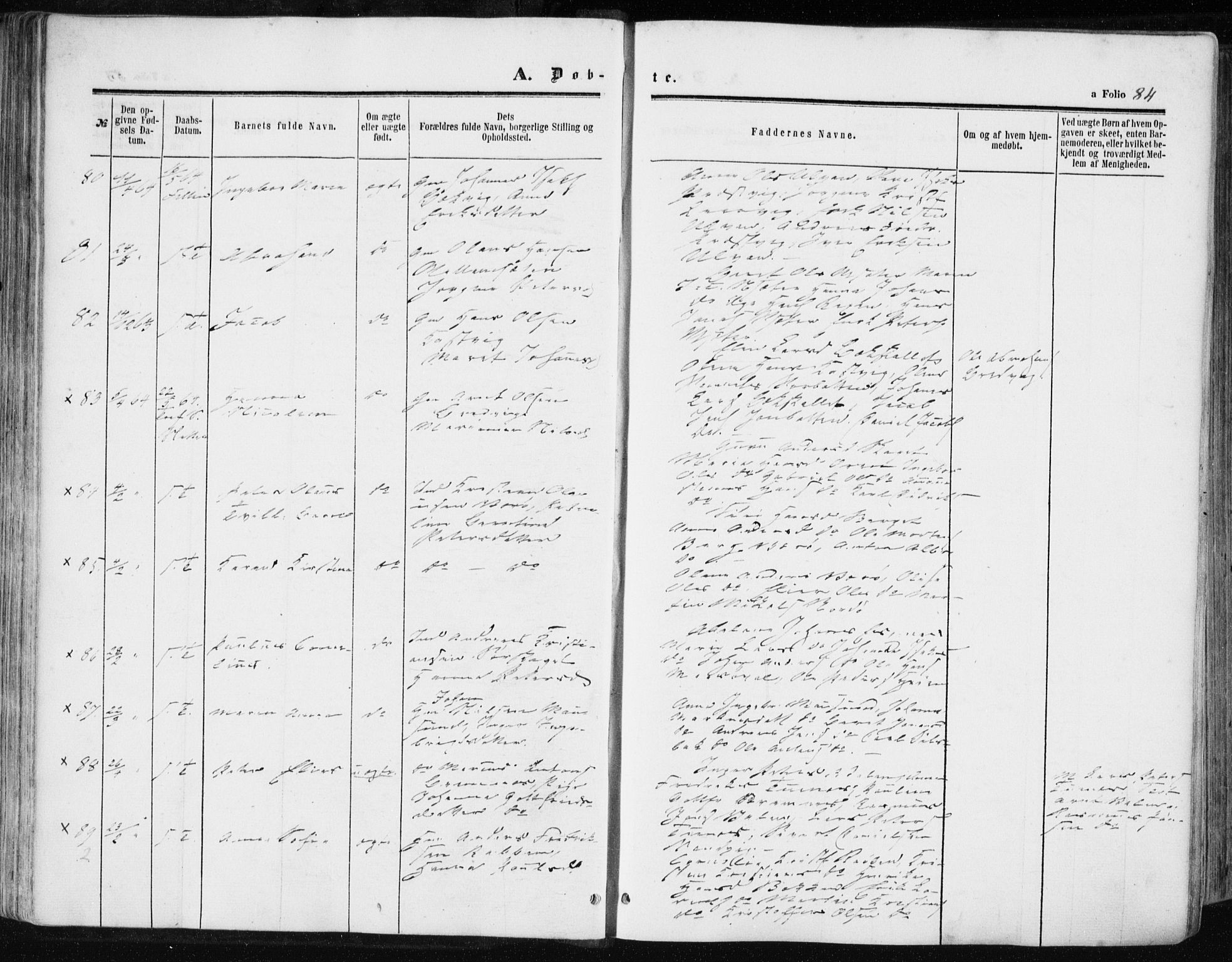 Ministerialprotokoller, klokkerbøker og fødselsregistre - Sør-Trøndelag, SAT/A-1456/634/L0531: Ministerialbok nr. 634A07, 1861-1870, s. 84