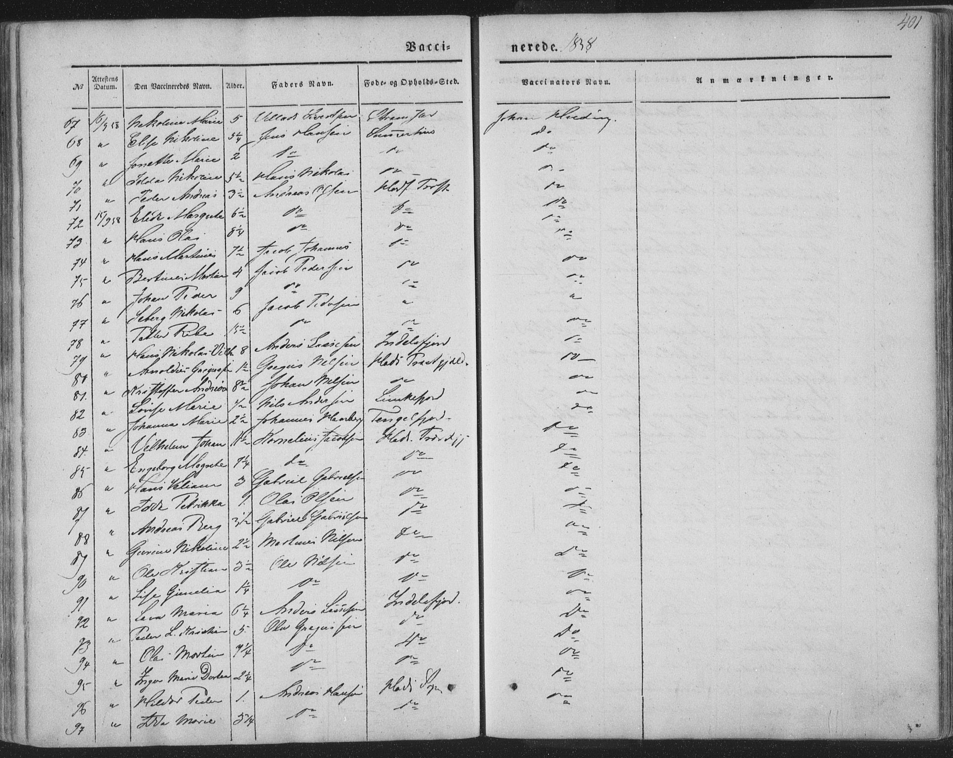 Ministerialprotokoller, klokkerbøker og fødselsregistre - Nordland, AV/SAT-A-1459/888/L1241: Ministerialbok nr. 888A07, 1849-1869, s. 401