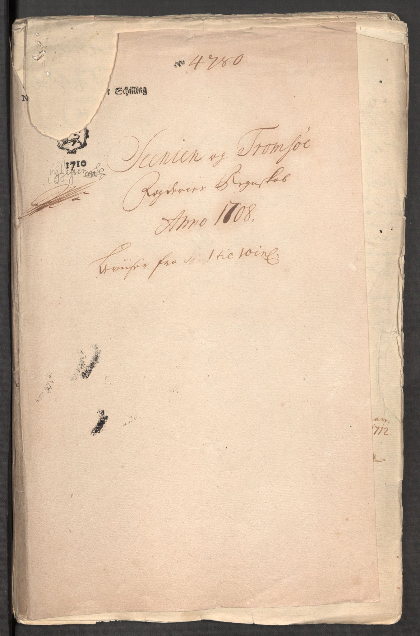Rentekammeret inntil 1814, Reviderte regnskaper, Fogderegnskap, RA/EA-4092/R68/L4757: Fogderegnskap Senja og Troms, 1708-1710, s. 3