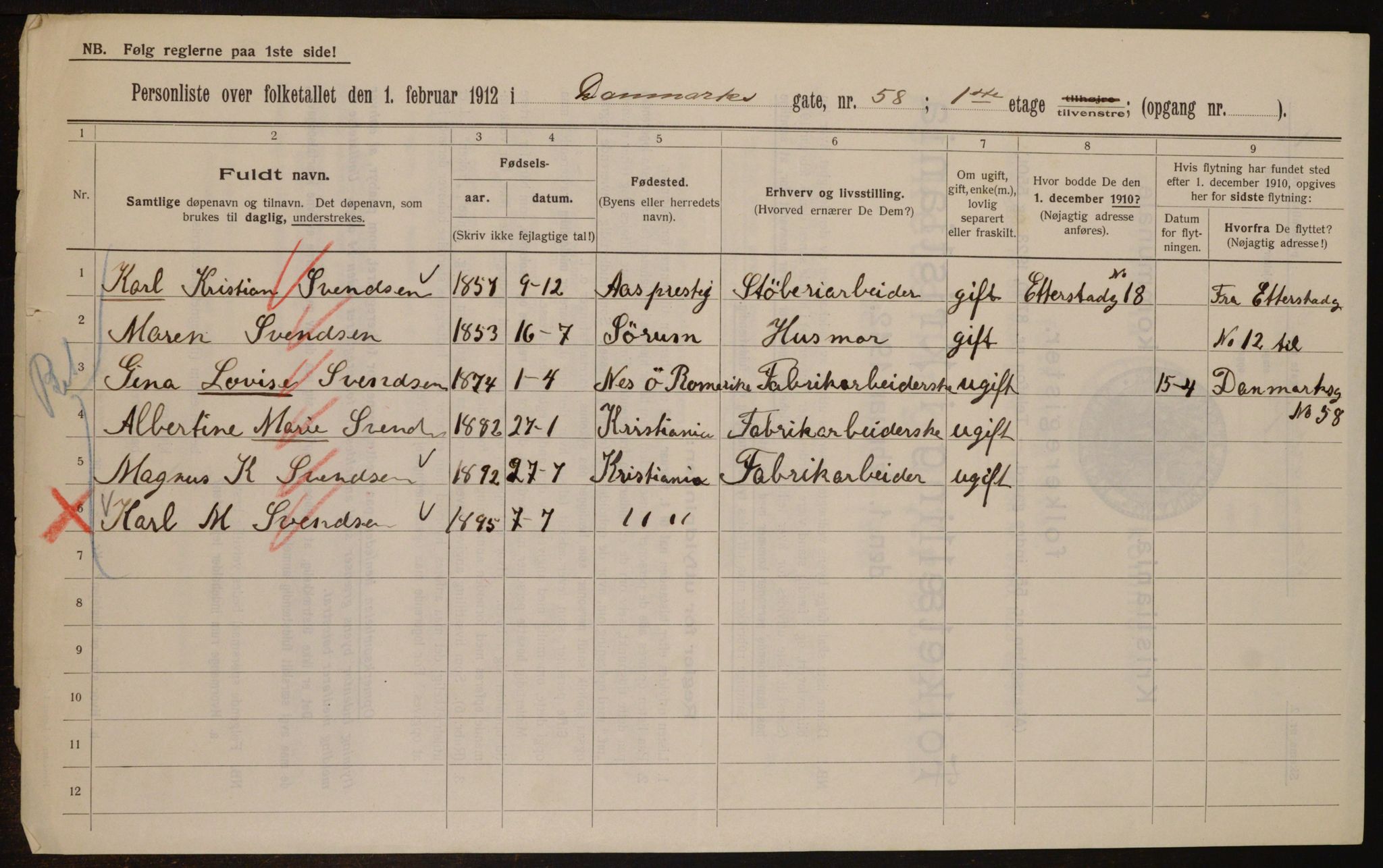 OBA, Kommunal folketelling 1.2.1912 for Kristiania, 1912, s. 14967