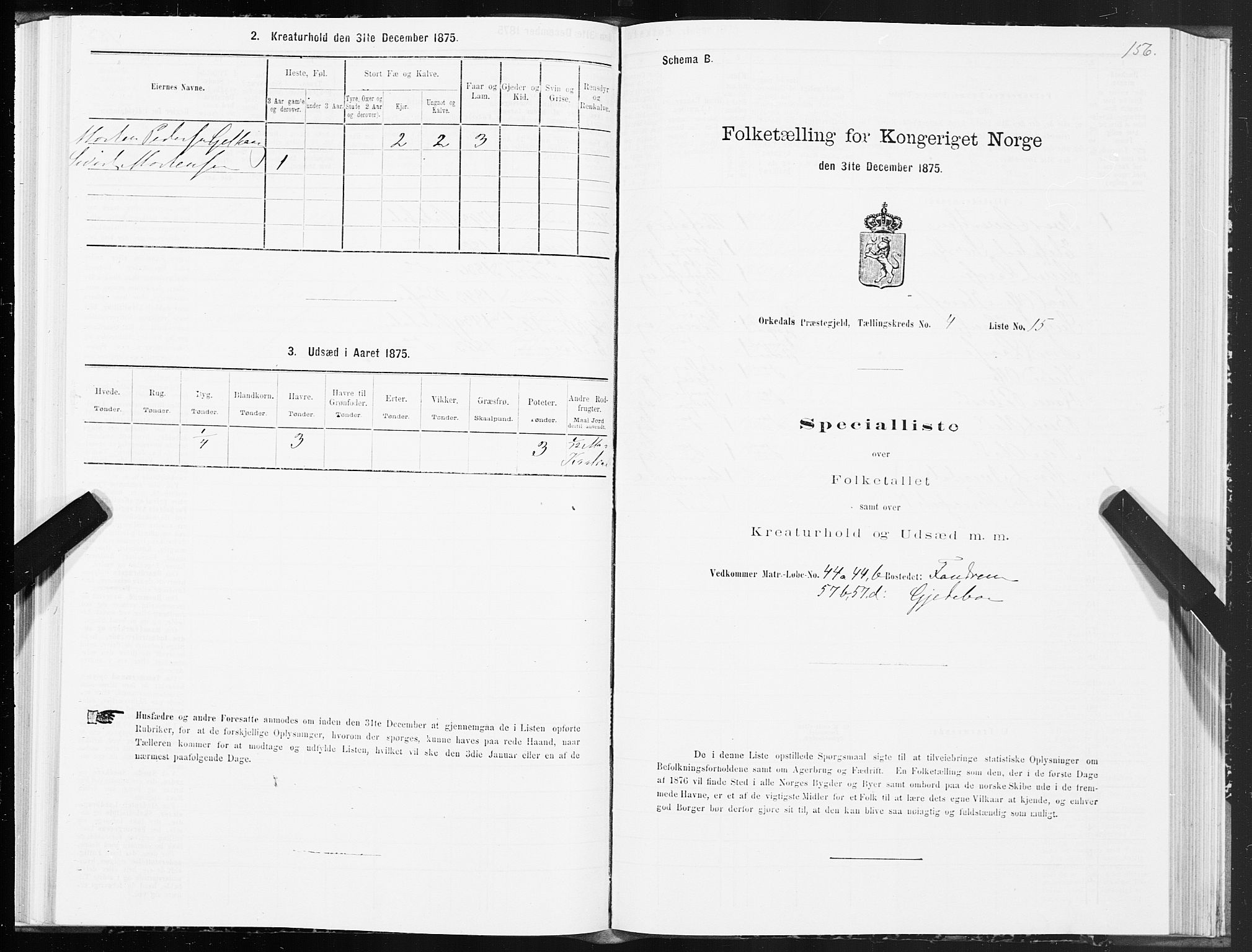SAT, Folketelling 1875 for 1638P Orkdal prestegjeld, 1875, s. 2156