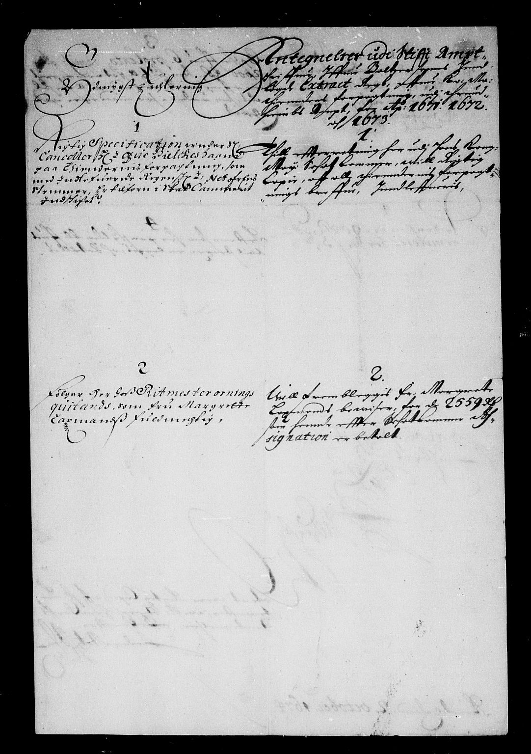 Rentekammeret inntil 1814, Reviderte regnskaper, Stiftamtstueregnskaper, Trondheim stiftamt og Nordland amt, RA/EA-6044/R/Rd/L0038: Trondheim stiftamt, 1673