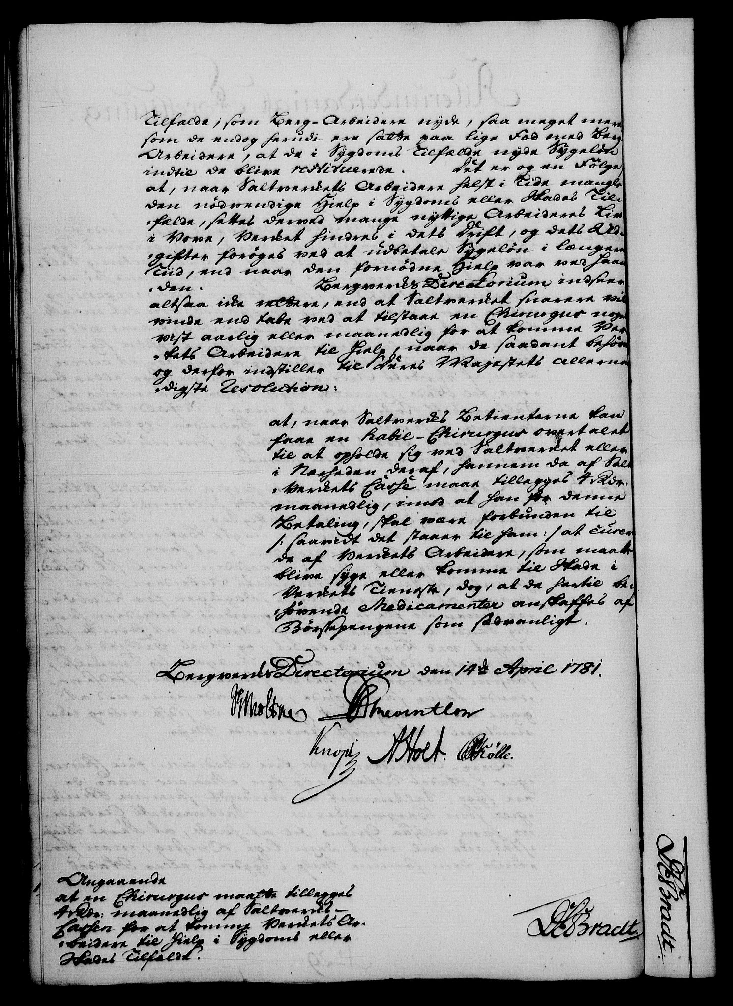 Rentekammeret, Renteskriverkontorene, AV/RA-EA-3115/M/Mf/Mfa/L0003: Resolusjonsprotokoll med register (merket RK 54.3), 1781
