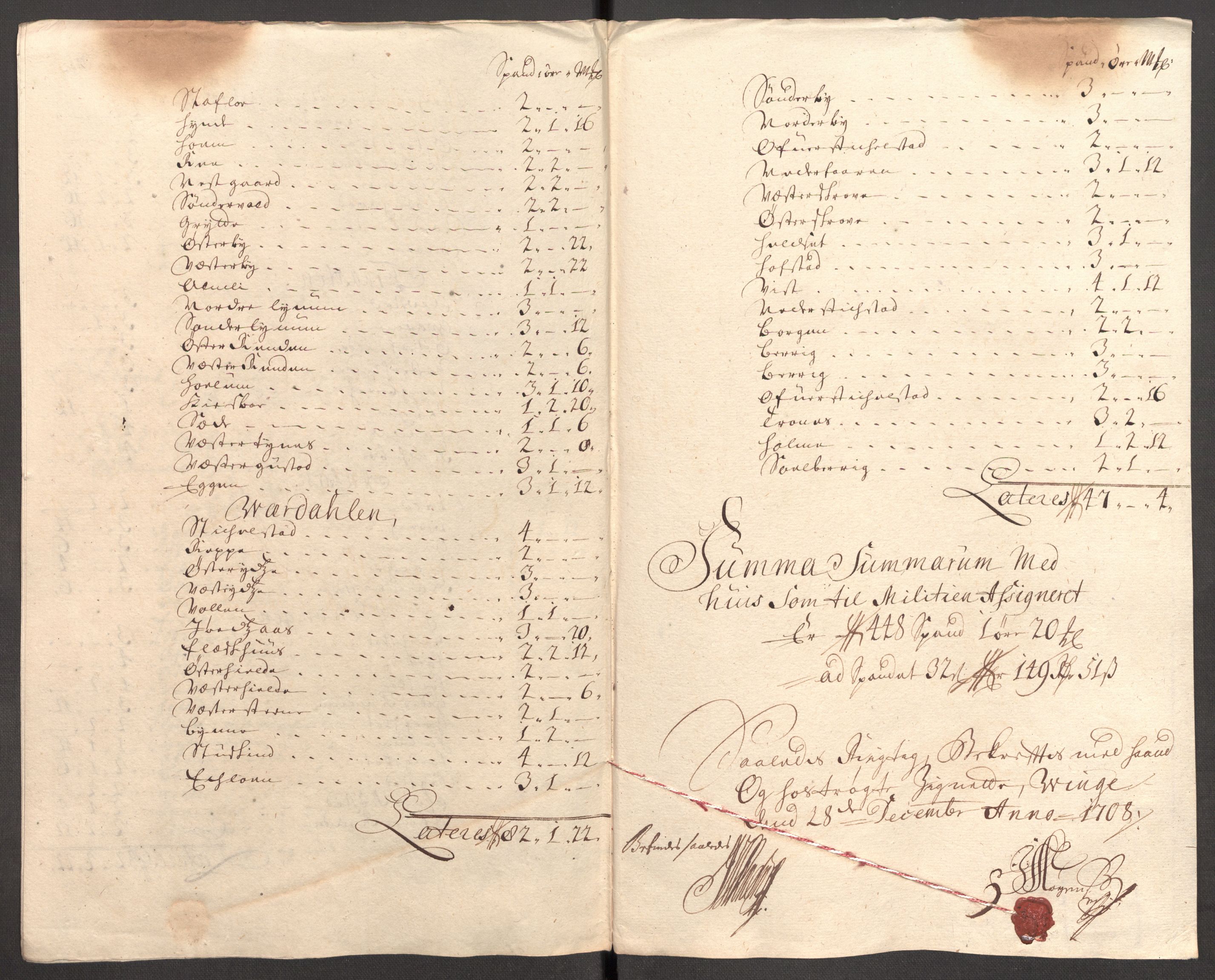 Rentekammeret inntil 1814, Reviderte regnskaper, Fogderegnskap, AV/RA-EA-4092/R62/L4198: Fogderegnskap Stjørdal og Verdal, 1708, s. 160