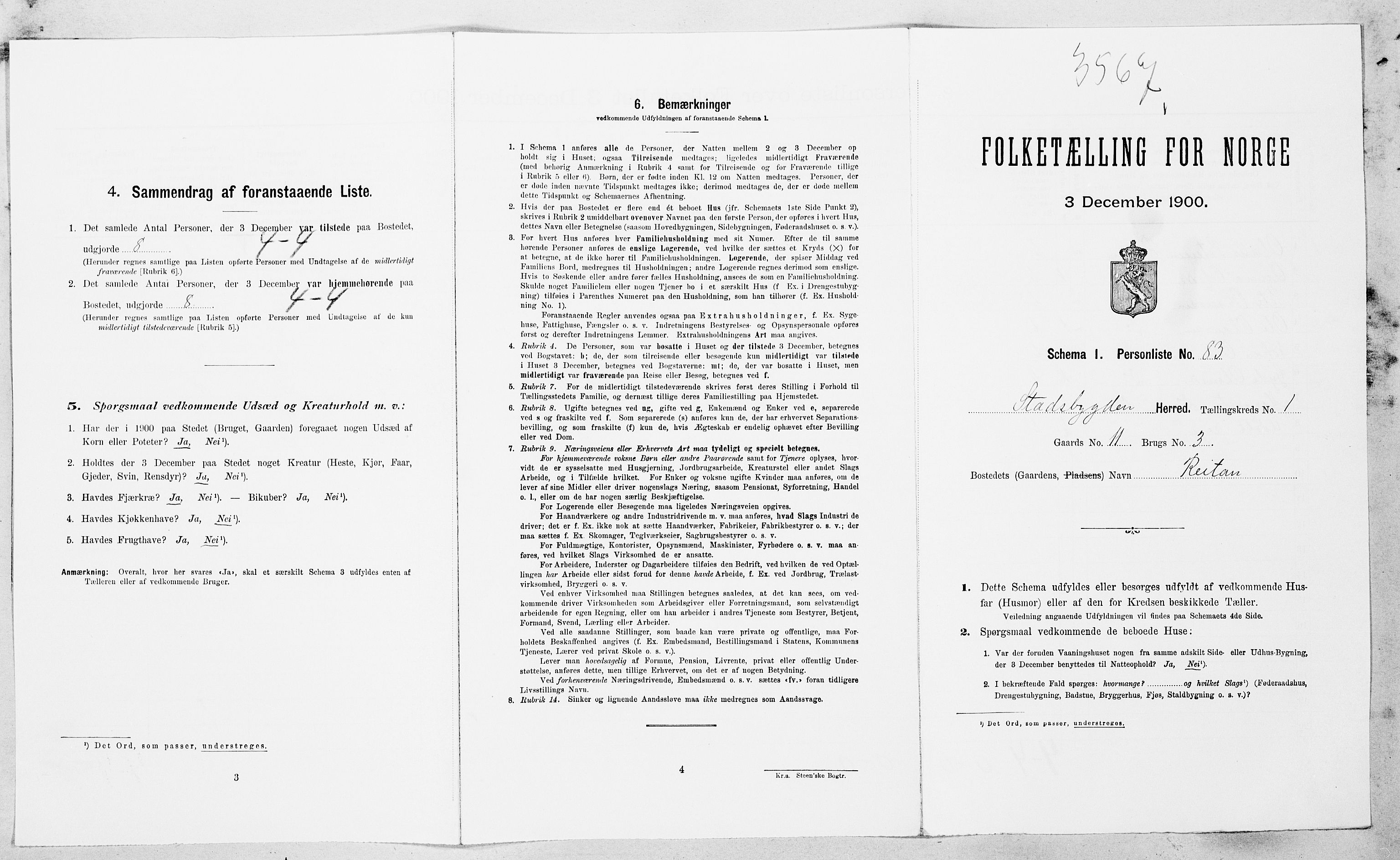 SAT, Folketelling 1900 for 1625 Stadsbygd herred, 1900, s. 200