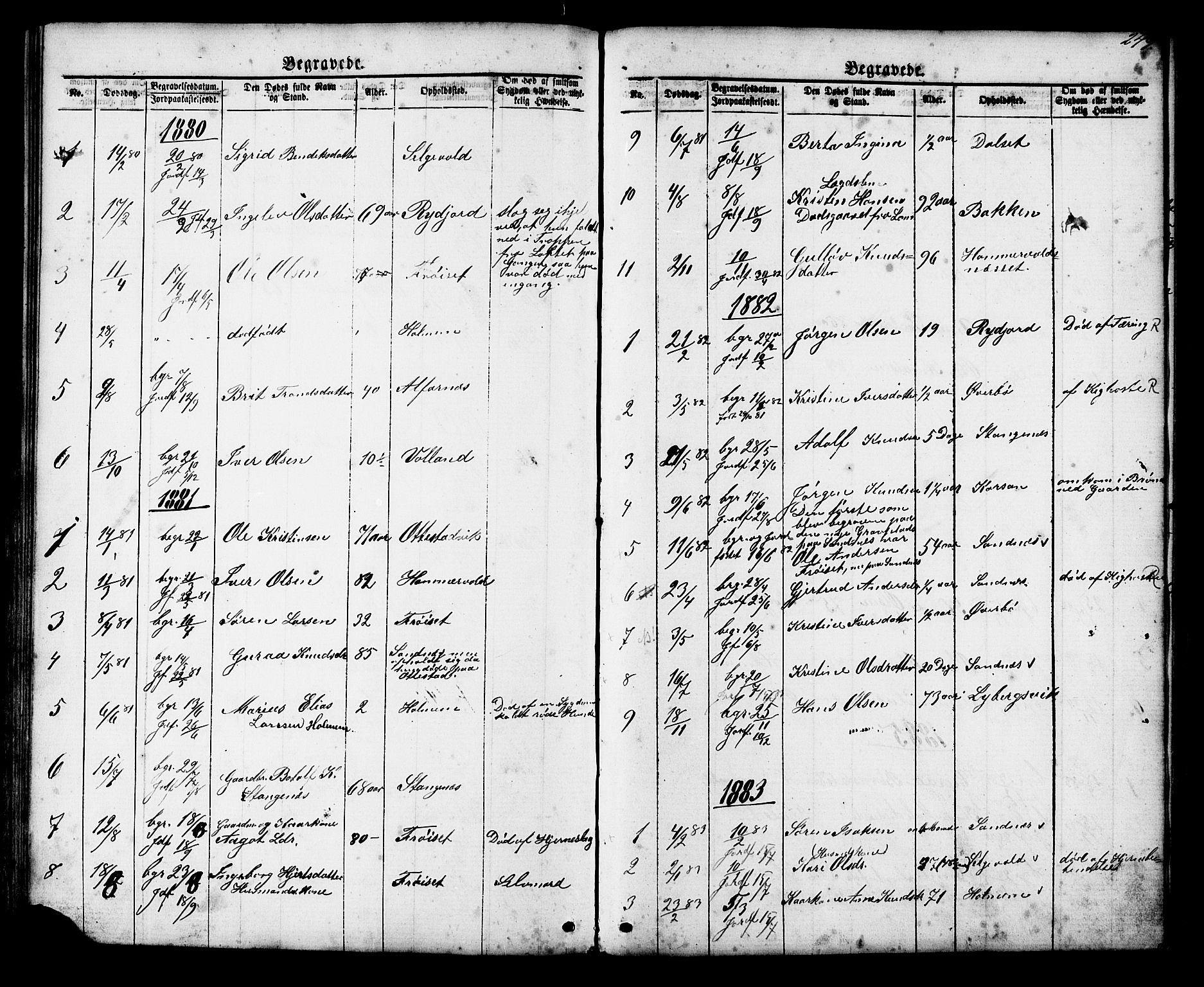 Ministerialprotokoller, klokkerbøker og fødselsregistre - Møre og Romsdal, AV/SAT-A-1454/548/L0614: Klokkerbok nr. 548C02, 1867-1917, s. 249