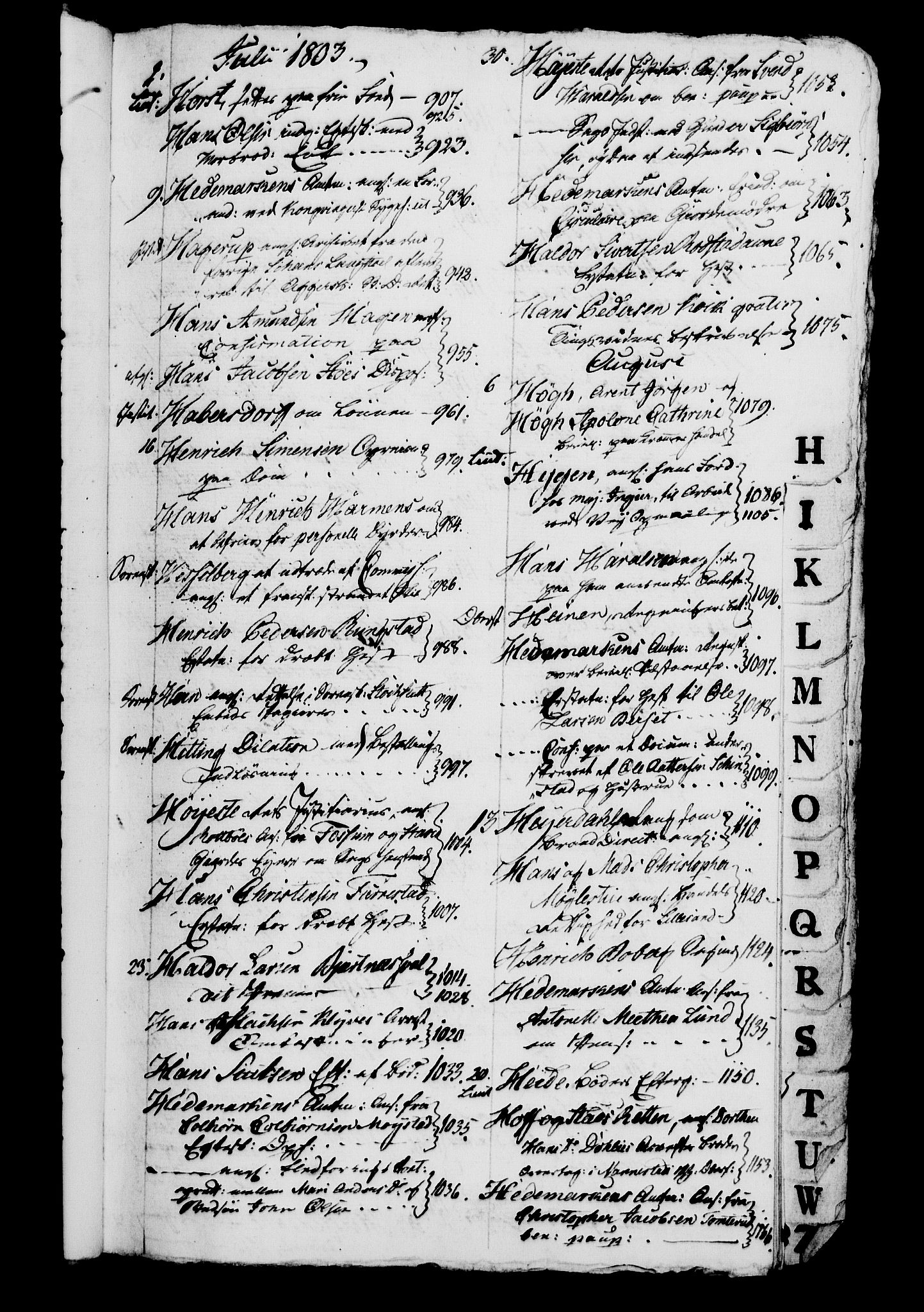 Danske Kanselli 1800-1814, AV/RA-EA-3024/H/Hg/Hga/Hgaa/L0008: Brevbok, 1803