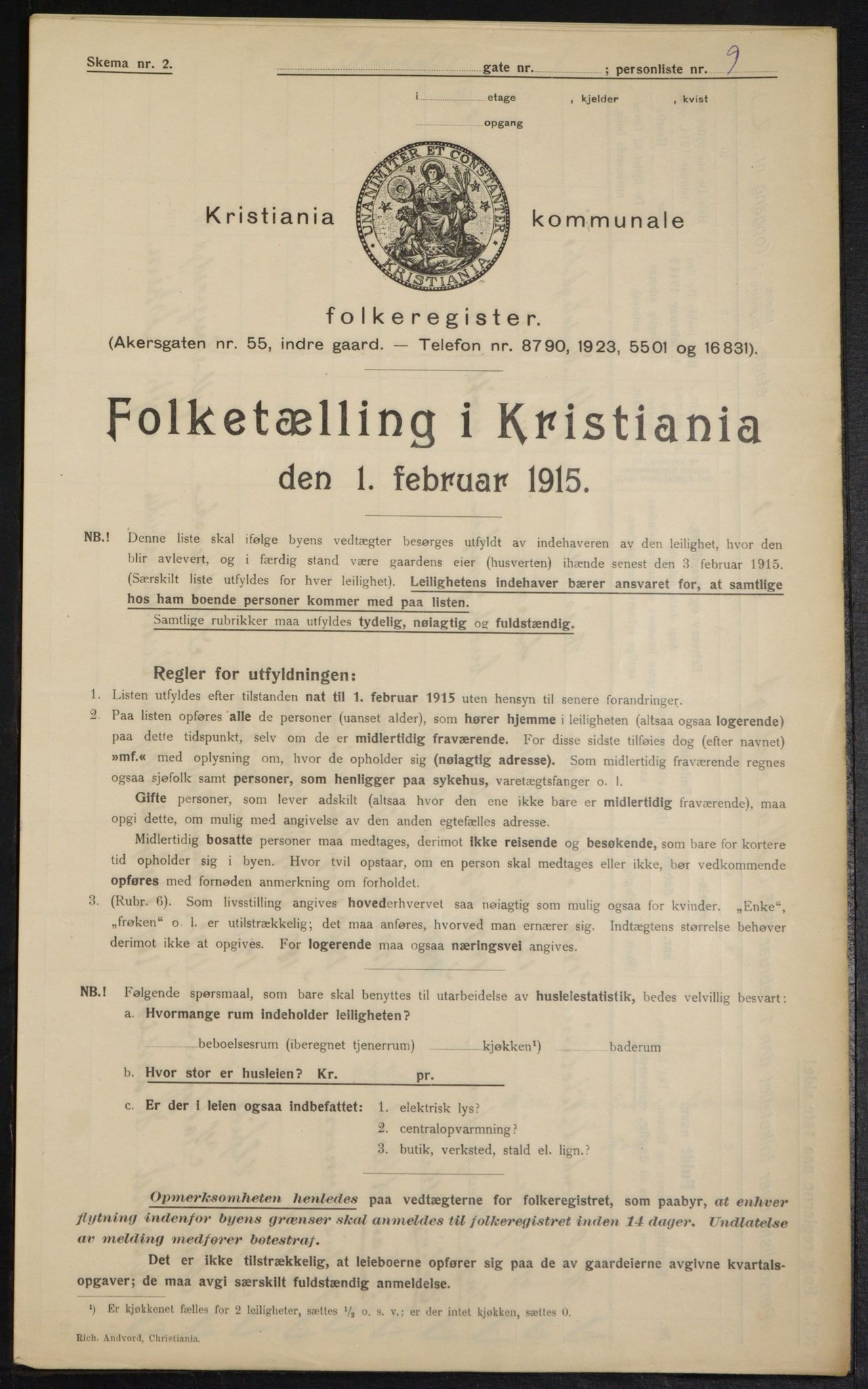 OBA, Kommunal folketelling 1.2.1915 for Kristiania, 1915, s. 59501