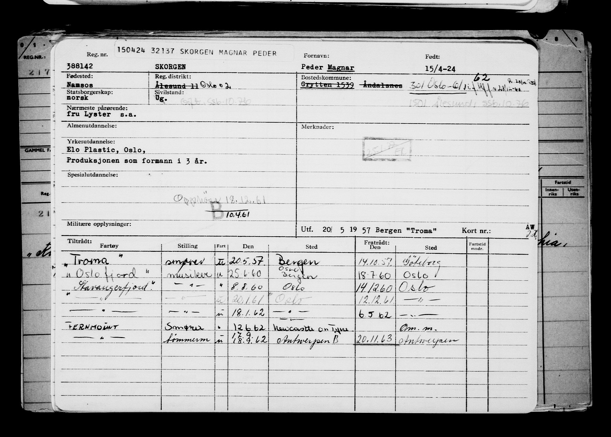 Direktoratet for sjømenn, AV/RA-S-3545/G/Gb/L0230: Hovedkort, 1924, s. 158