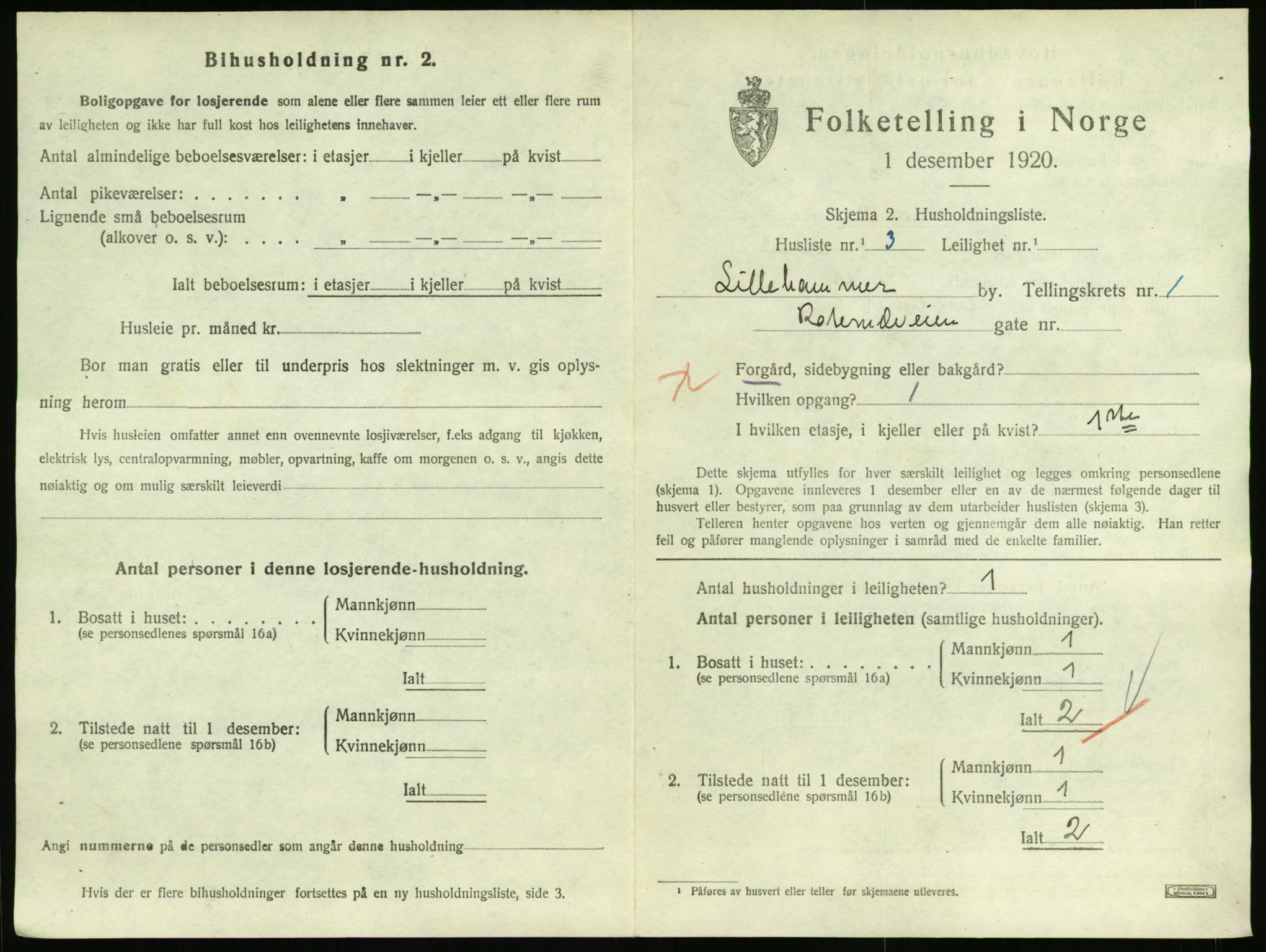 SAH, Folketelling 1920 for 0501 Lillehammer kjøpstad, 1920, s. 1338