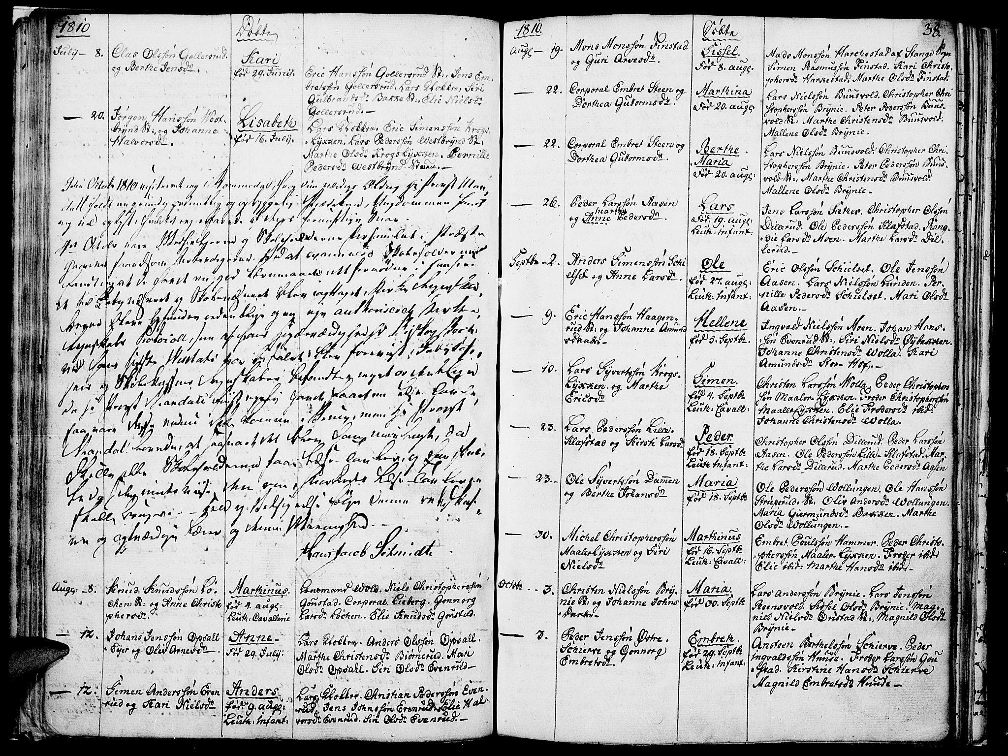 Romedal prestekontor, AV/SAH-PREST-004/K/L0001: Ministerialbok nr. 1, 1799-1814, s. 38