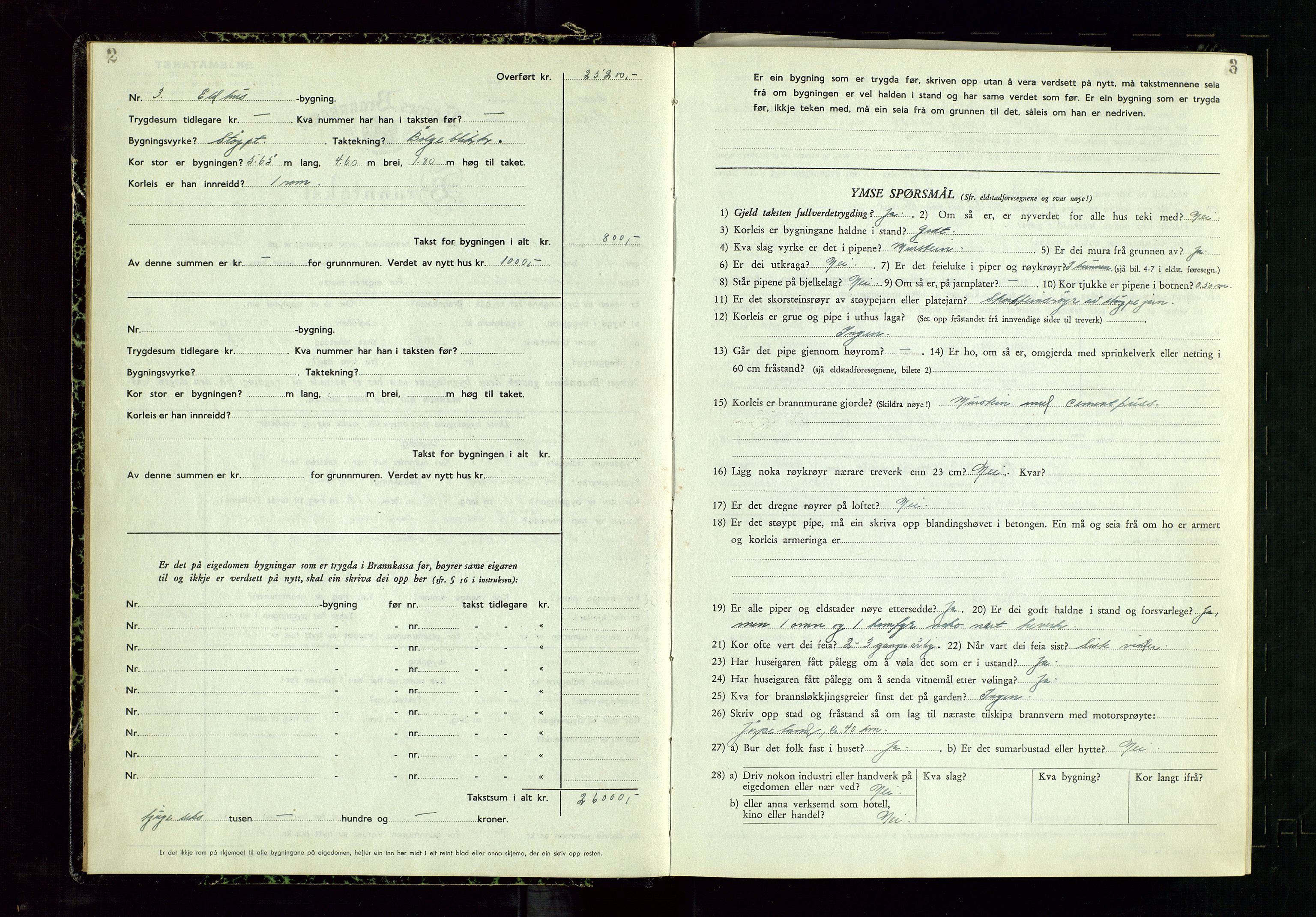 Årdal lensmannskontor, SAST/A-100453/Gob/L0002: "Brandtaxationsprotokol", 1950-1955, s. 2-3