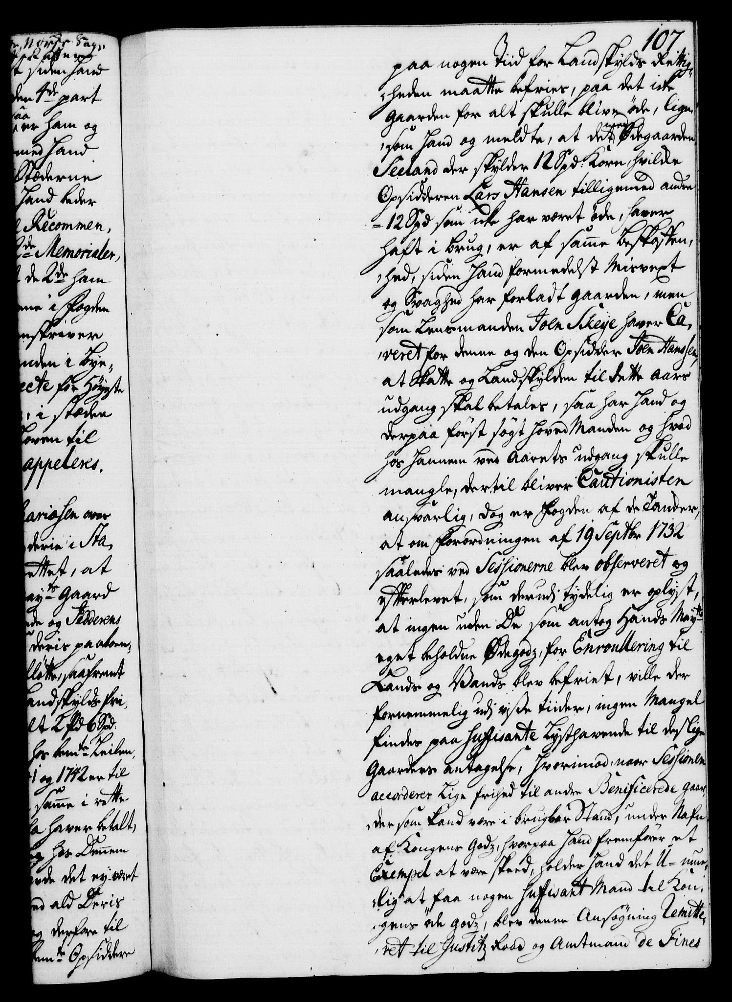 Rentekammeret, Kammerkanselliet, RA/EA-3111/G/Gh/Gha/L0025: Norsk ekstraktmemorialprotokoll (merket RK 53.70), 1743-1744, s. 107