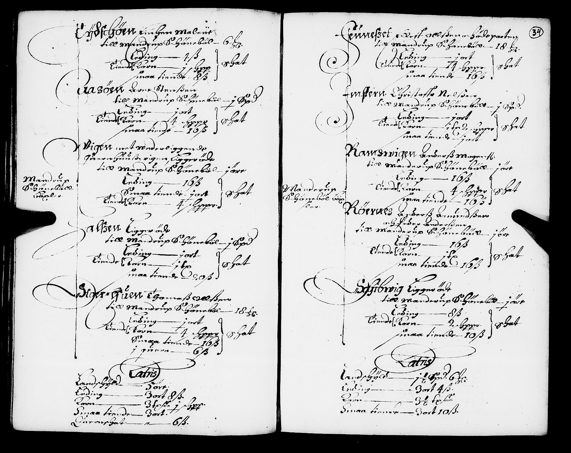 Rentekammeret inntil 1814, Realistisk ordnet avdeling, AV/RA-EA-4070/N/Nb/Nba/L0049: Fosen fogderi, 1668, s. 33b-34a