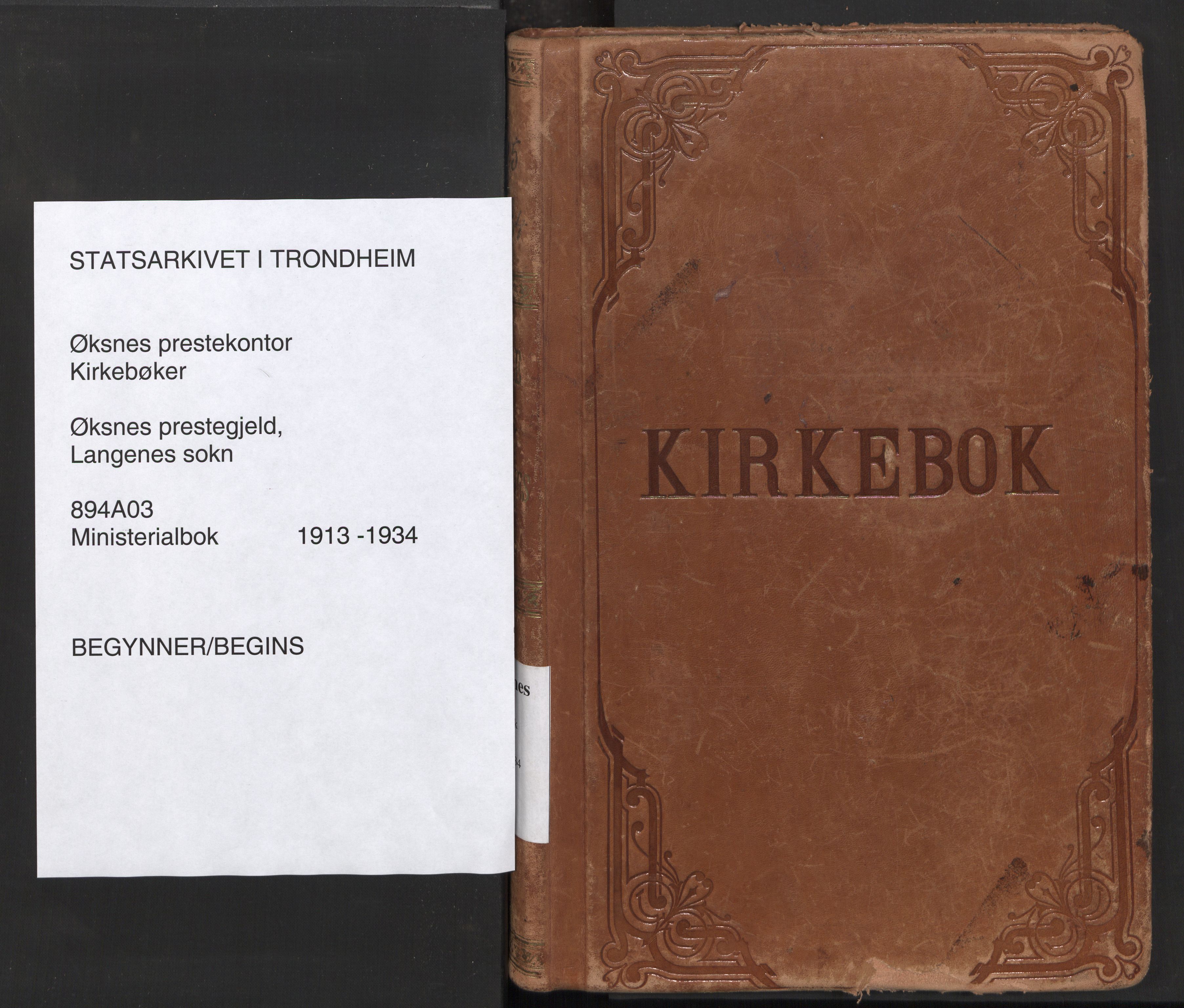 Ministerialprotokoller, klokkerbøker og fødselsregistre - Nordland, SAT/A-1459/894/L1357: Ministerialbok nr. 894A03, 1913-1934
