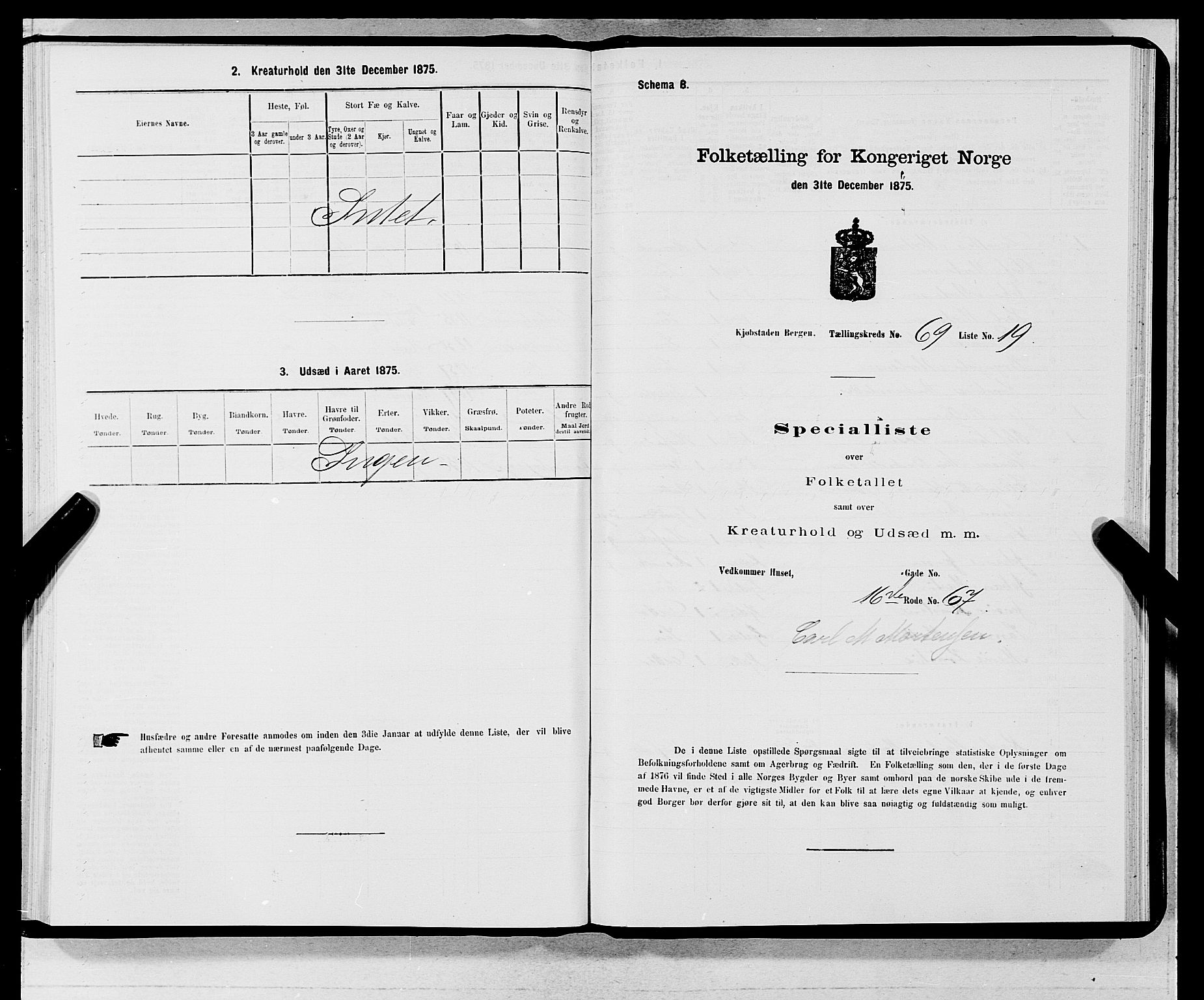 SAB, Folketelling 1875 for 1301 Bergen kjøpstad, 1875, s. 3693