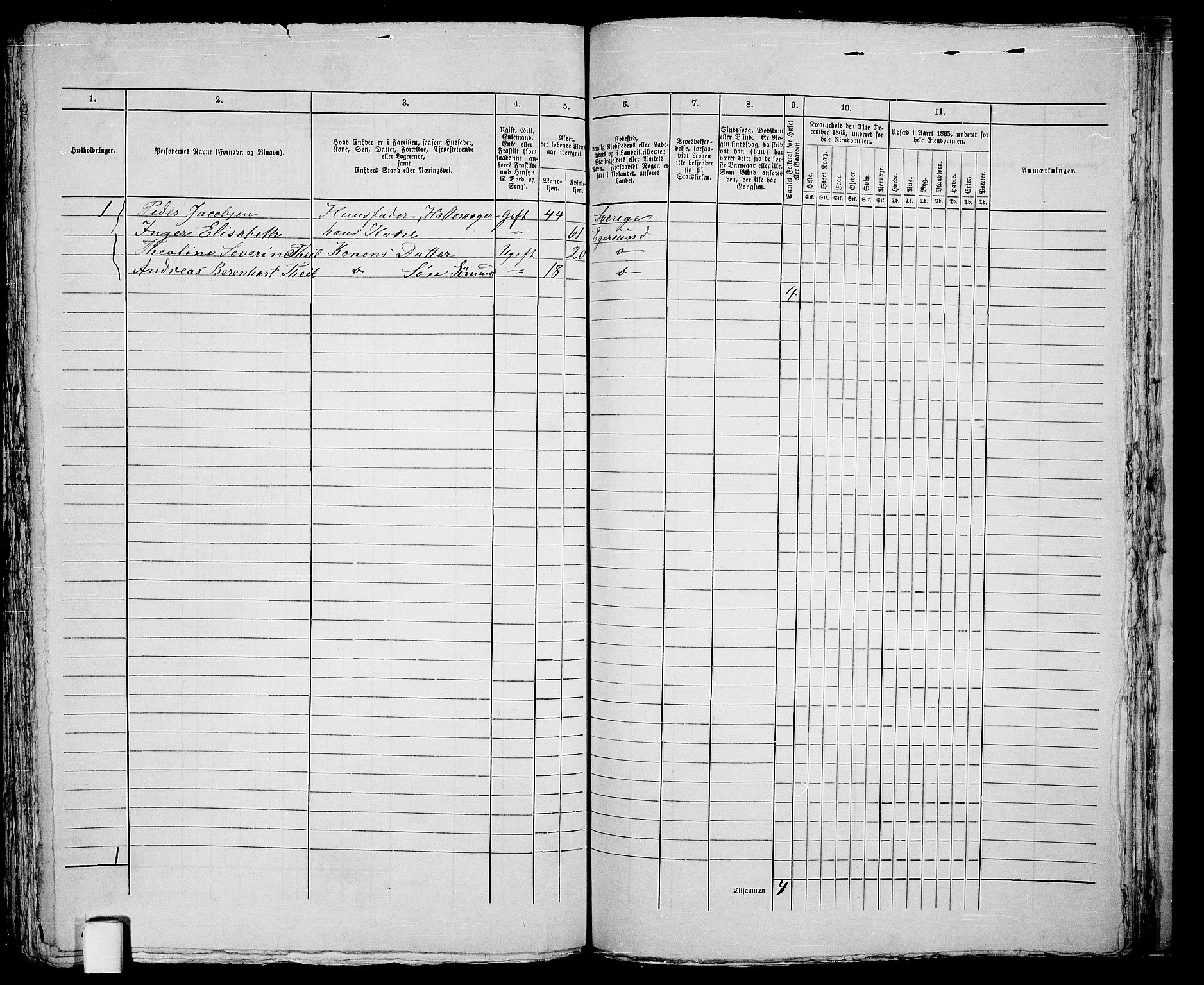 RA, Folketelling 1865 for 0902B Holt prestegjeld, Tvedestrand ladested, 1865, s. 289