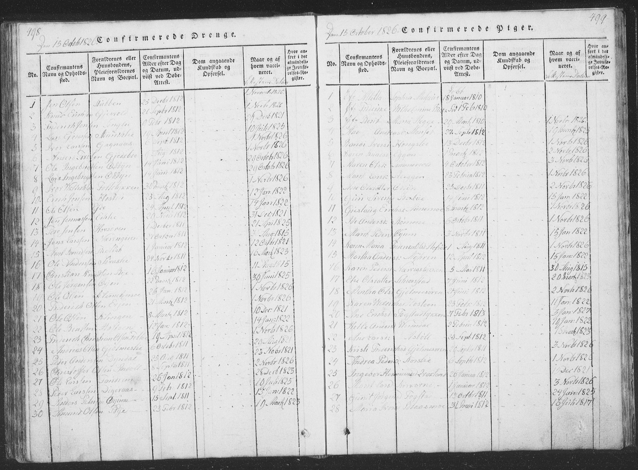 Ministerialprotokoller, klokkerbøker og fødselsregistre - Sør-Trøndelag, SAT/A-1456/668/L0816: Klokkerbok nr. 668C05, 1816-1893, s. 498-499