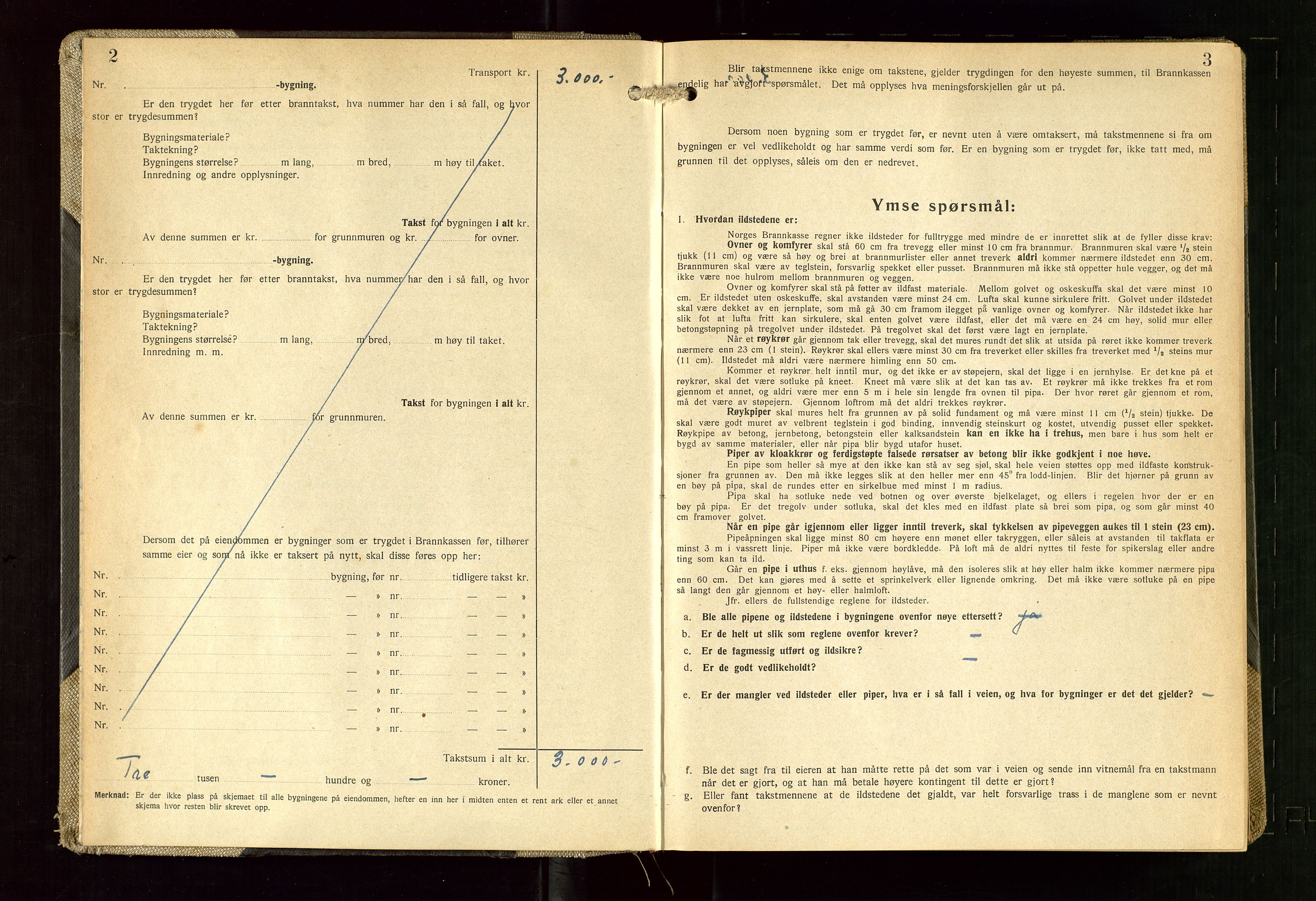 Skudenes lensmannskontor, SAST/A-100444/Gob/L0003: "Brandtakstprotokoll", 1942-1954, s. 2-3