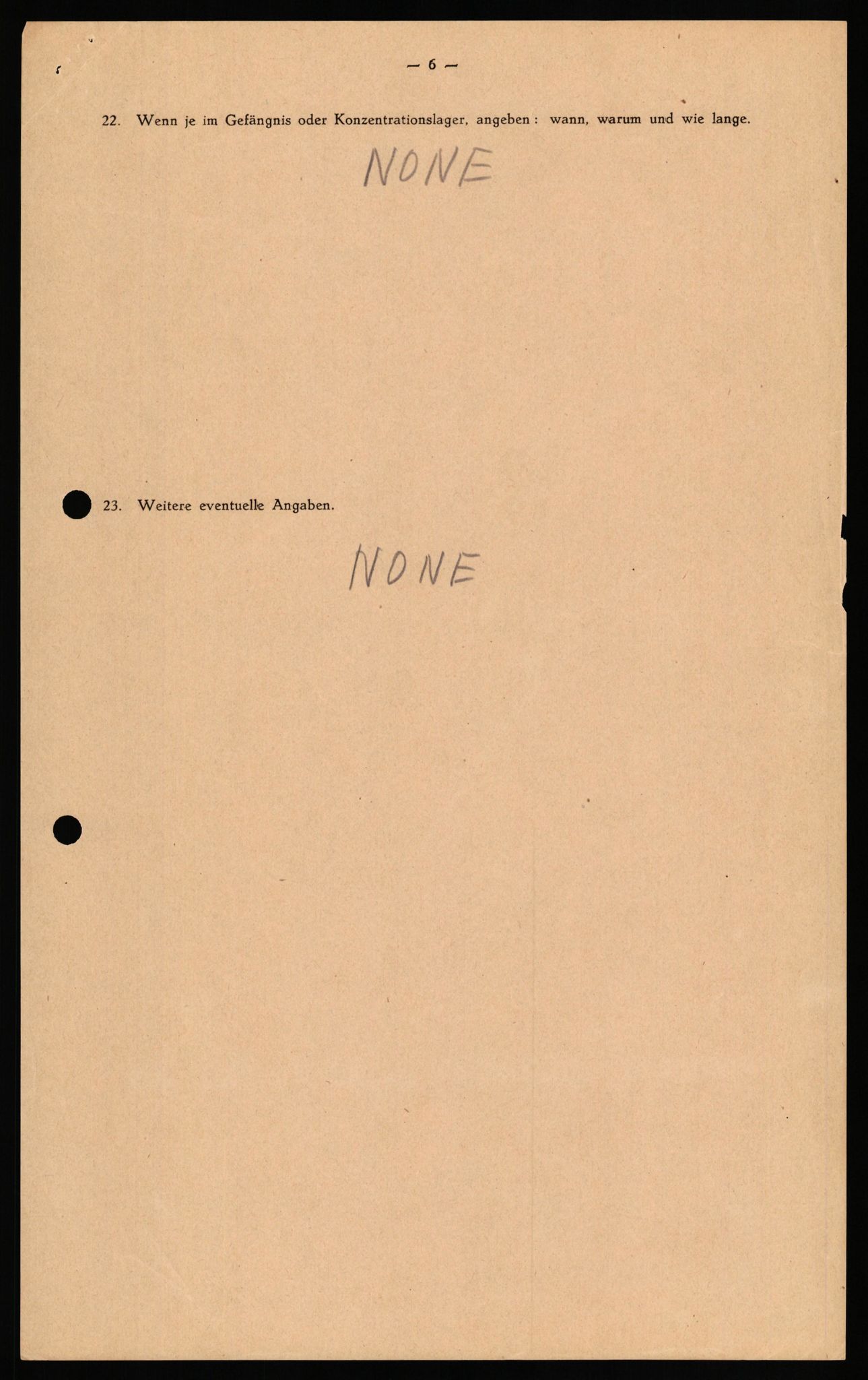 Forsvaret, Forsvarets overkommando II, RA/RAFA-3915/D/Db/L0032: CI Questionaires. Tyske okkupasjonsstyrker i Norge. Tyskere., 1945-1946, s. 202