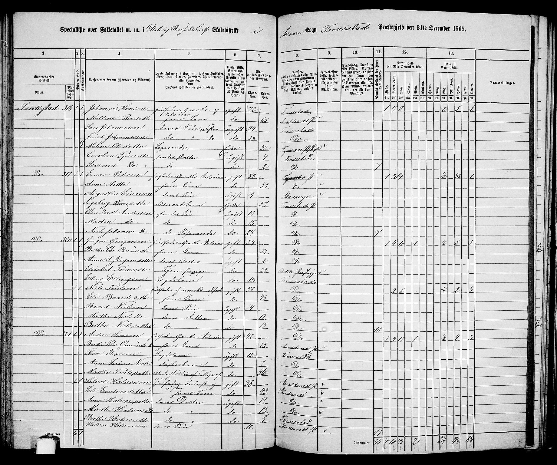 RA, Folketelling 1865 for 1152L Torvastad prestegjeld, Torvastad sokn, Skåre sokn og Utsira sokn, 1865, s. 109