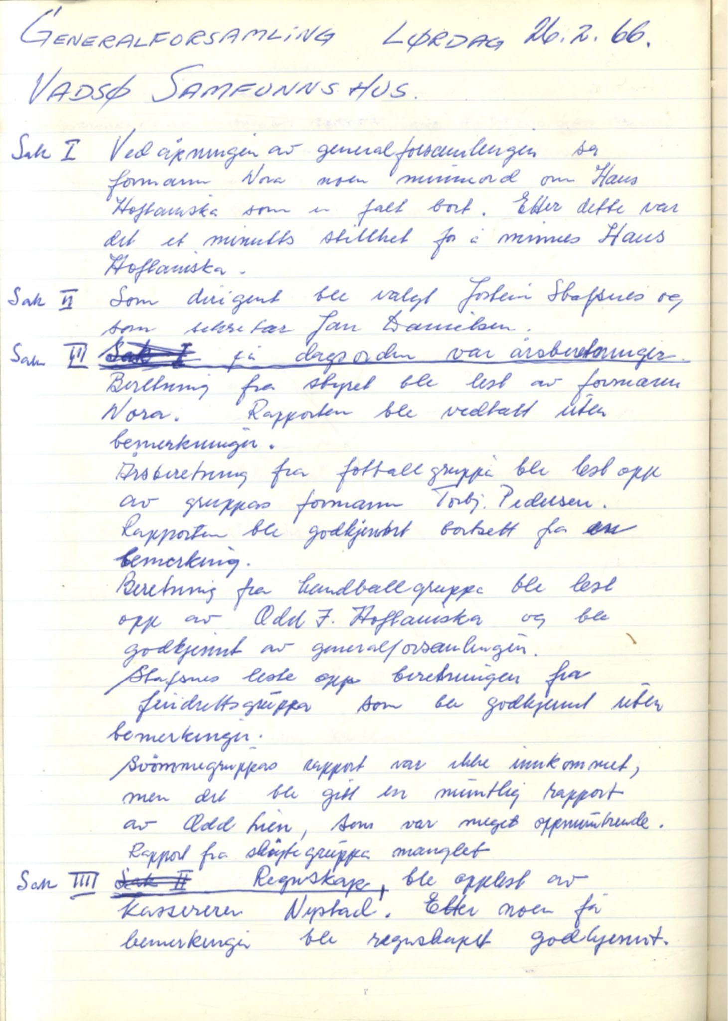 Vadsø Turnforening, FMFB/A-1063/A/L0001: Møteprotokoll, 1962-1972, s. 92