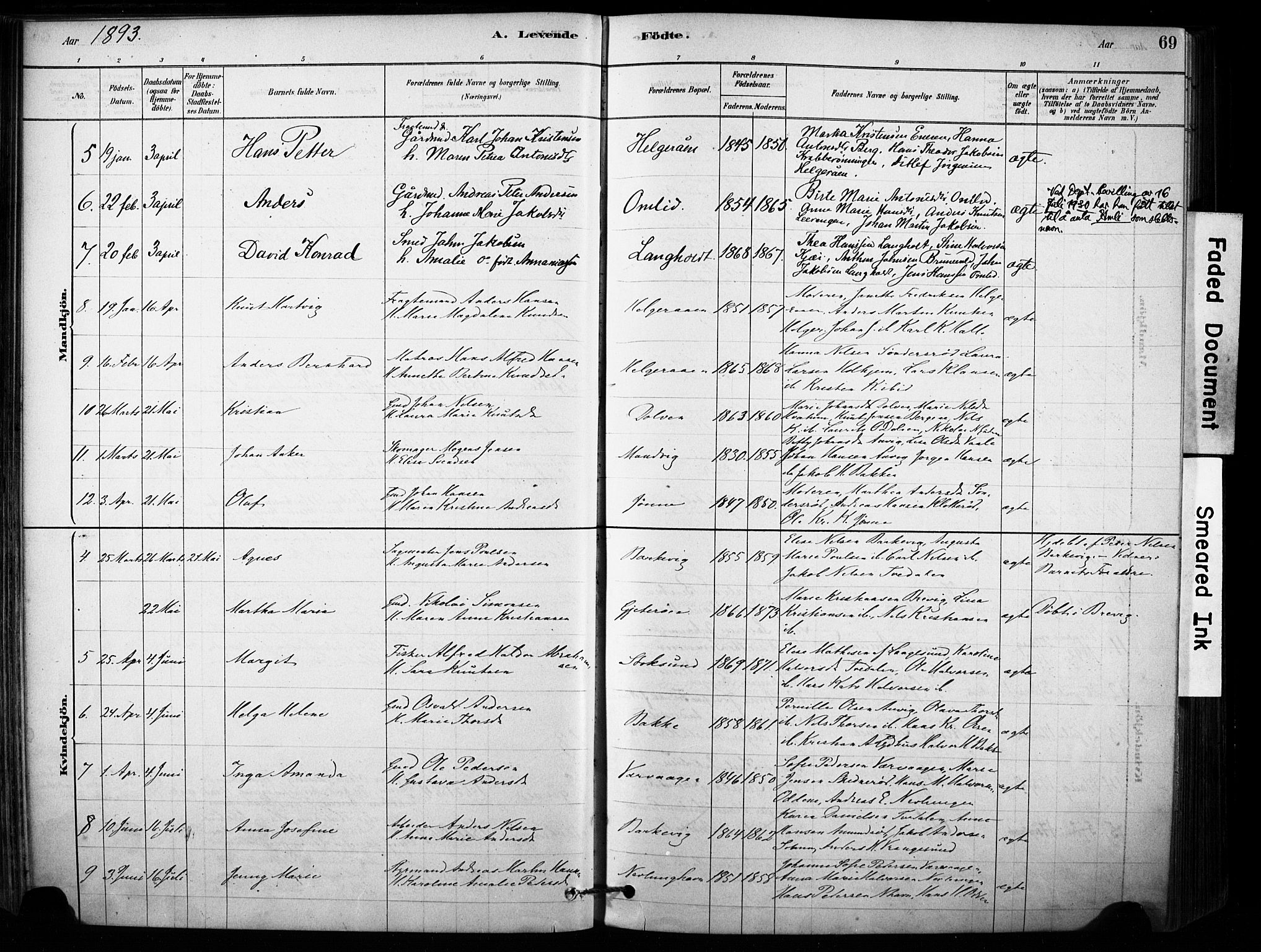 Brunlanes kirkebøker, AV/SAKO-A-342/F/Fb/L0001: Ministerialbok nr. II 1, 1878-1899, s. 69