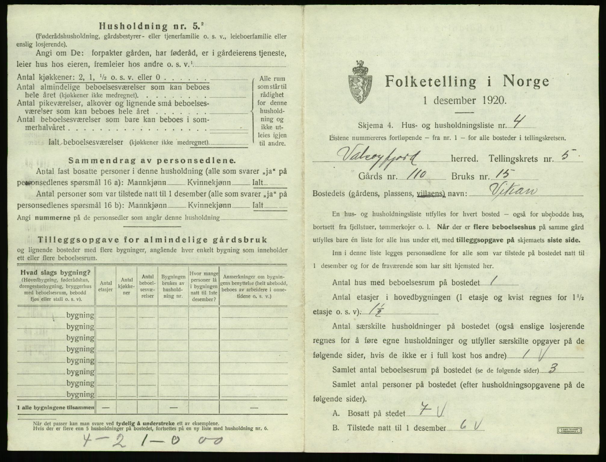 SAT, Folketelling 1920 for 1570 Valsøyfjord herred, 1920, s. 319