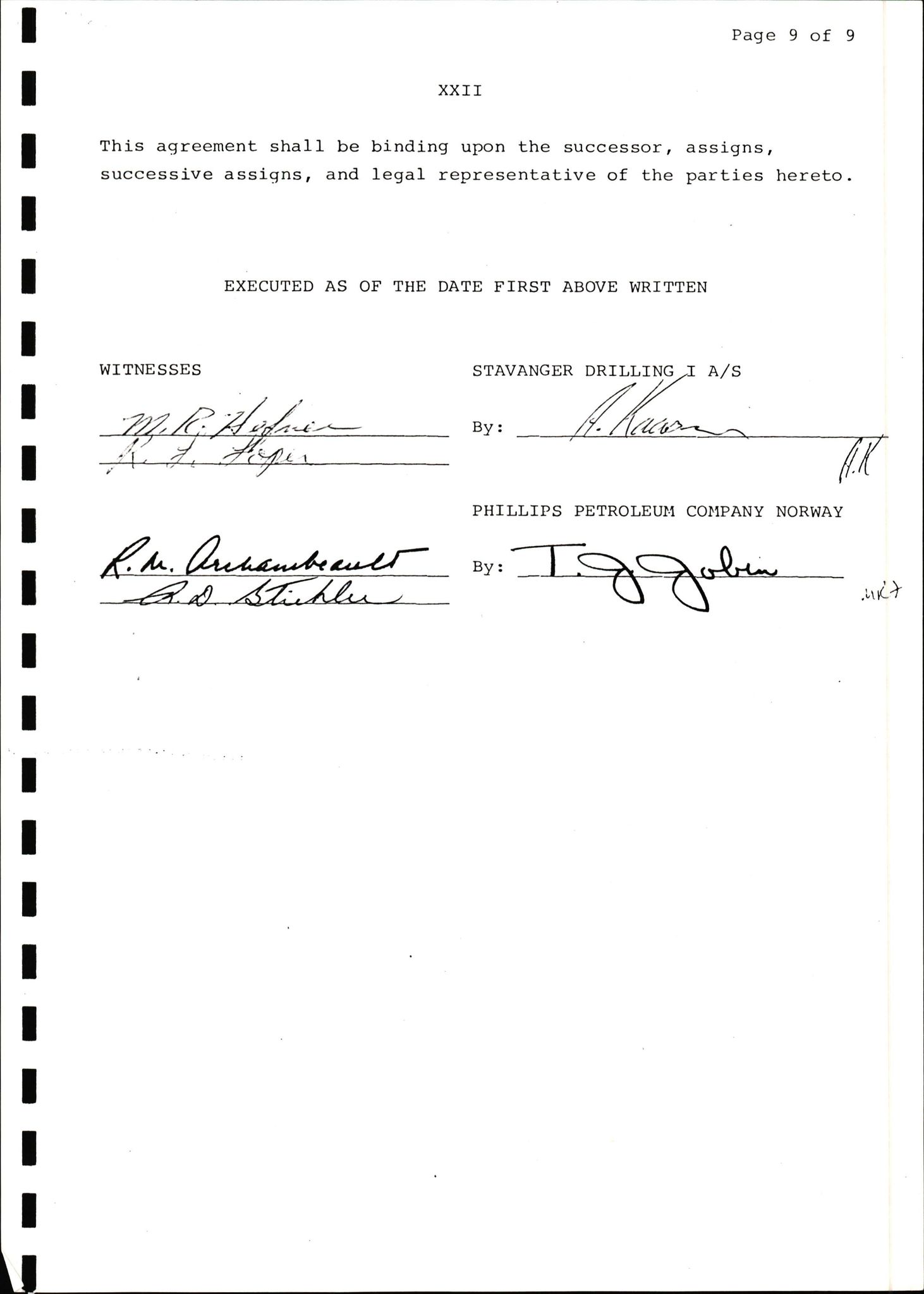 Pa 1503 - Stavanger Drilling AS, AV/SAST-A-101906/2/E/Ec/Eca/L0001: Korrespondanse med Phillips Petroleum Company, 1976-1984