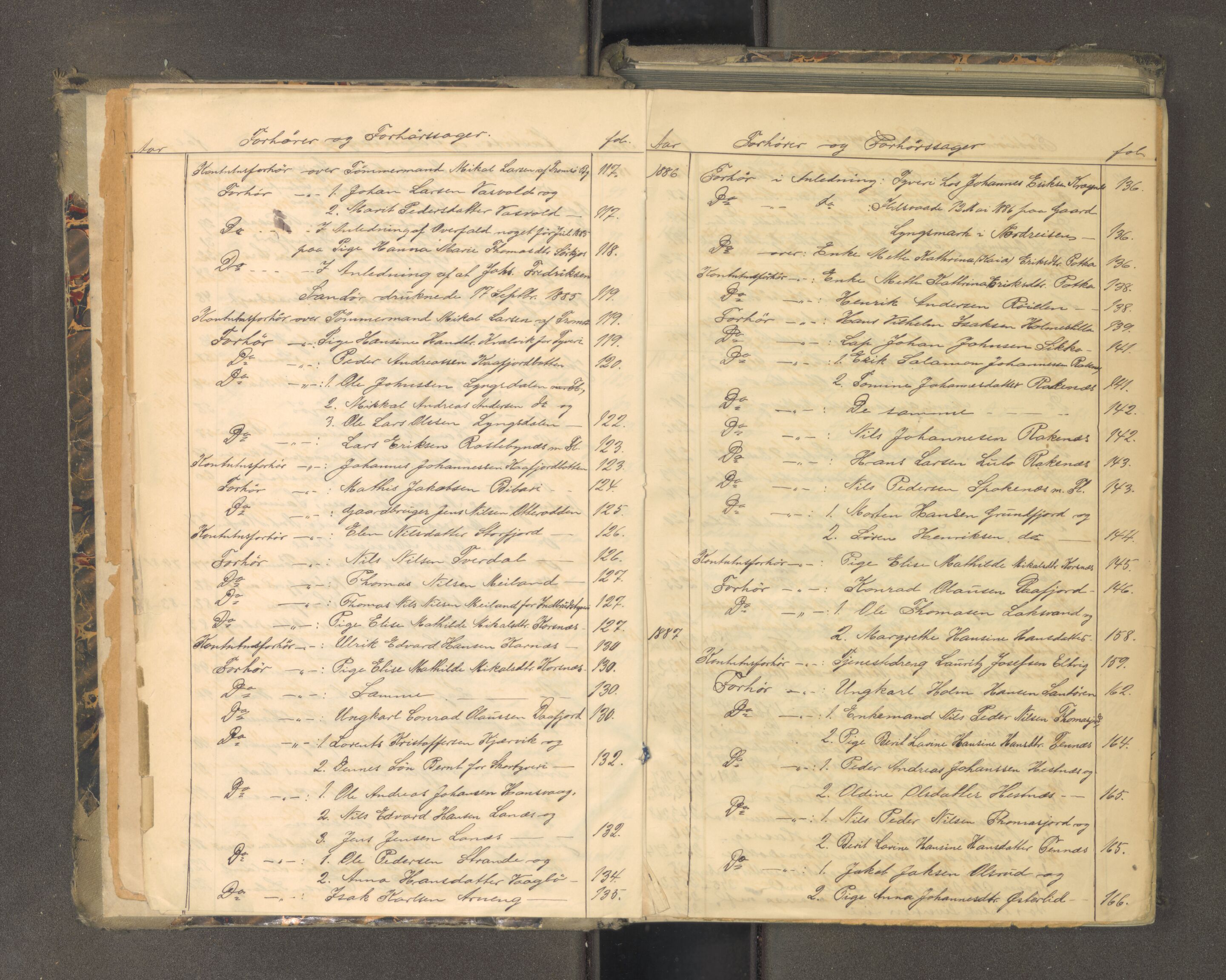 Tromsø sorenskriveri 1855-, AV/SATØ-S-0050/F/Fe/L0134: Ekstrarettsprotokoll med register, 1883-1889