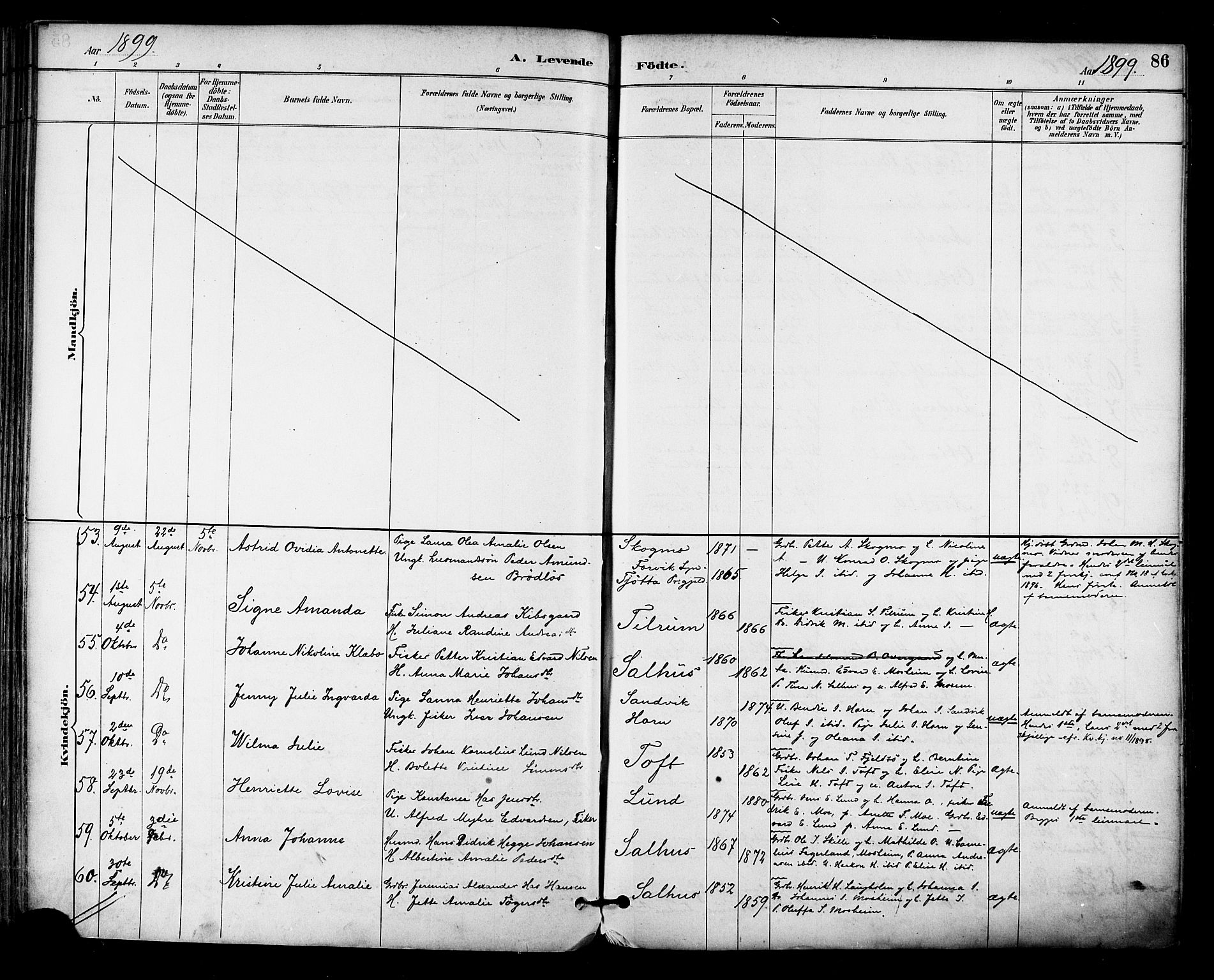 Ministerialprotokoller, klokkerbøker og fødselsregistre - Nordland, AV/SAT-A-1459/813/L0200: Ministerialbok nr. 813A10, 1886-1900, s. 86