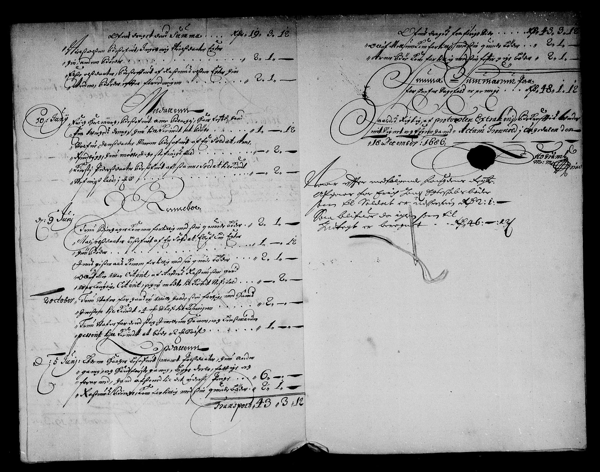 Rentekammeret inntil 1814, Reviderte regnskaper, Stiftamtstueregnskaper, Trondheim stiftamt og Nordland amt, AV/RA-EA-6044/R/Rg/L0083: Trondheim stiftamt og Nordland amt, 1686