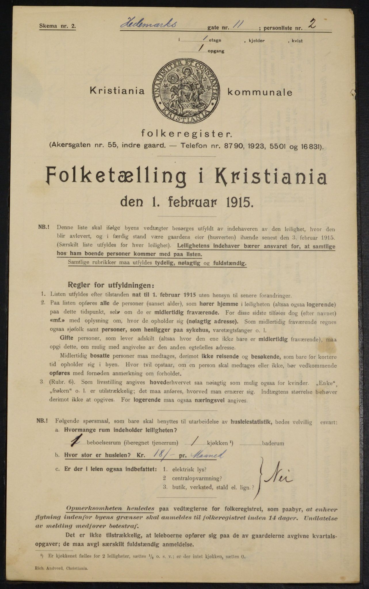 OBA, Kommunal folketelling 1.2.1915 for Kristiania, 1915, s. 35540