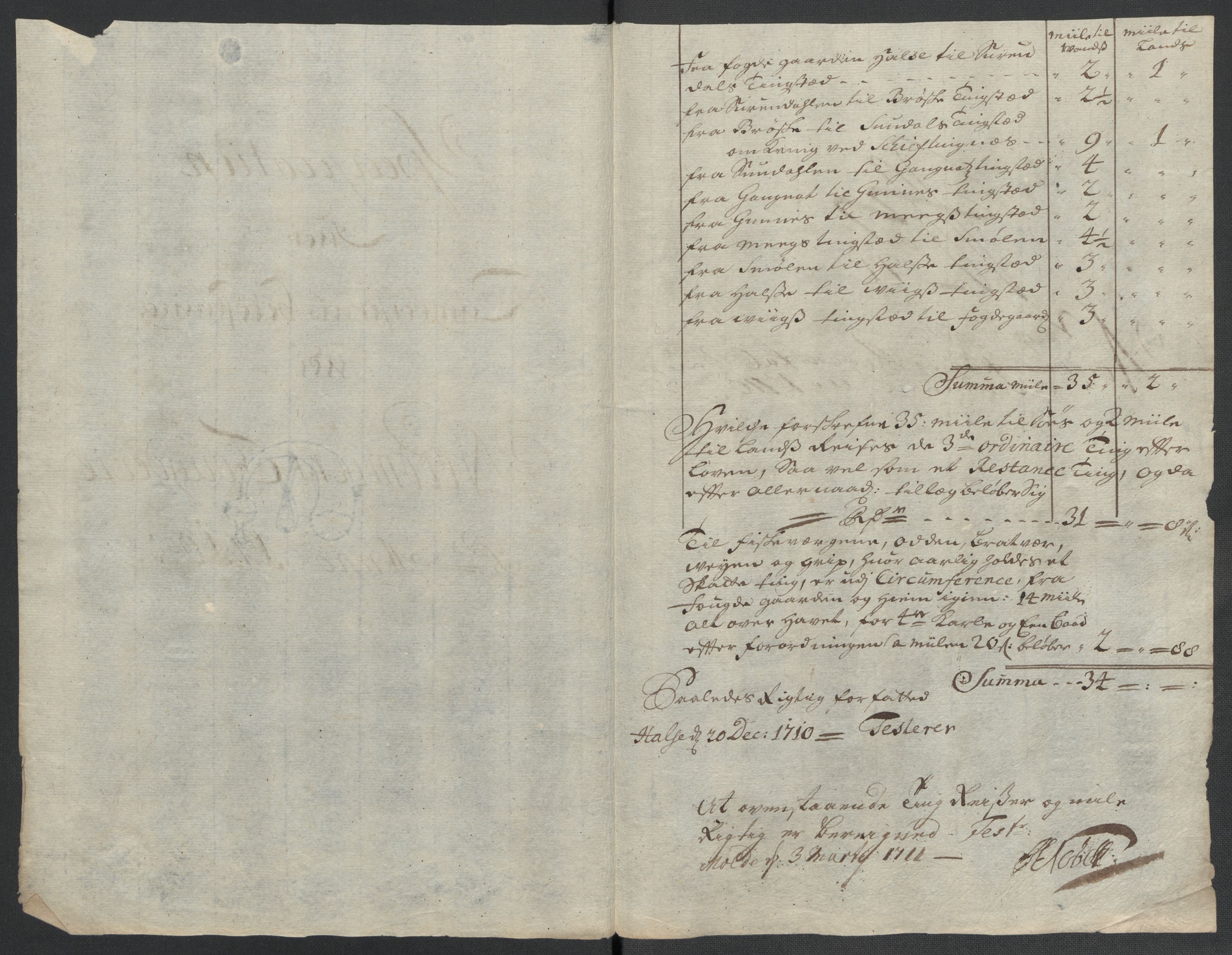 Rentekammeret inntil 1814, Reviderte regnskaper, Fogderegnskap, RA/EA-4092/R56/L3744: Fogderegnskap Nordmøre, 1709-1710, s. 325