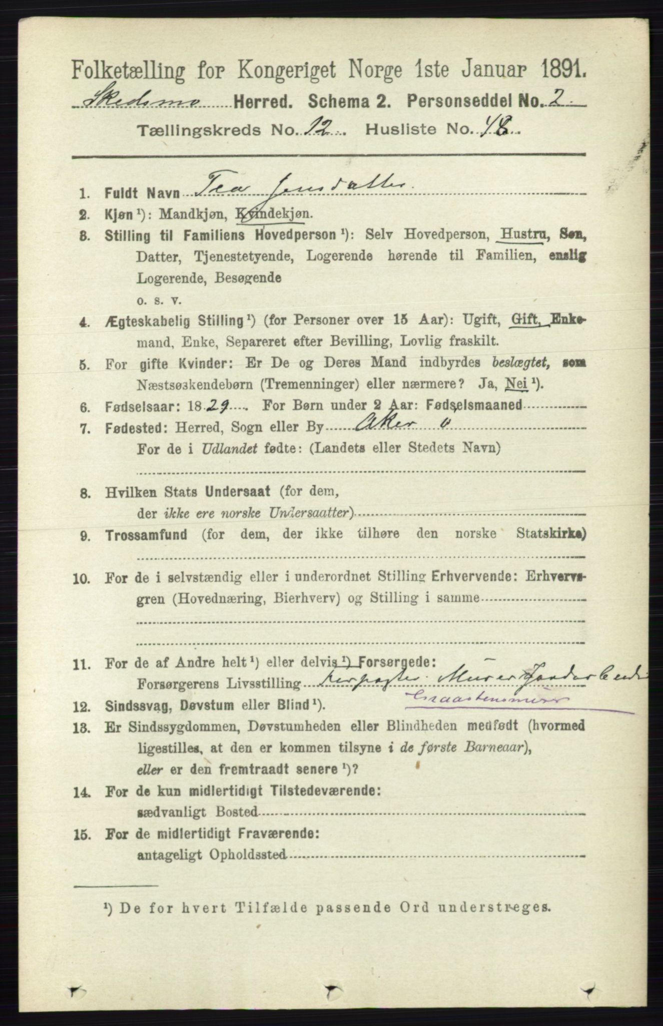 RA, Folketelling 1891 for 0231 Skedsmo herred, 1891, s. 7078