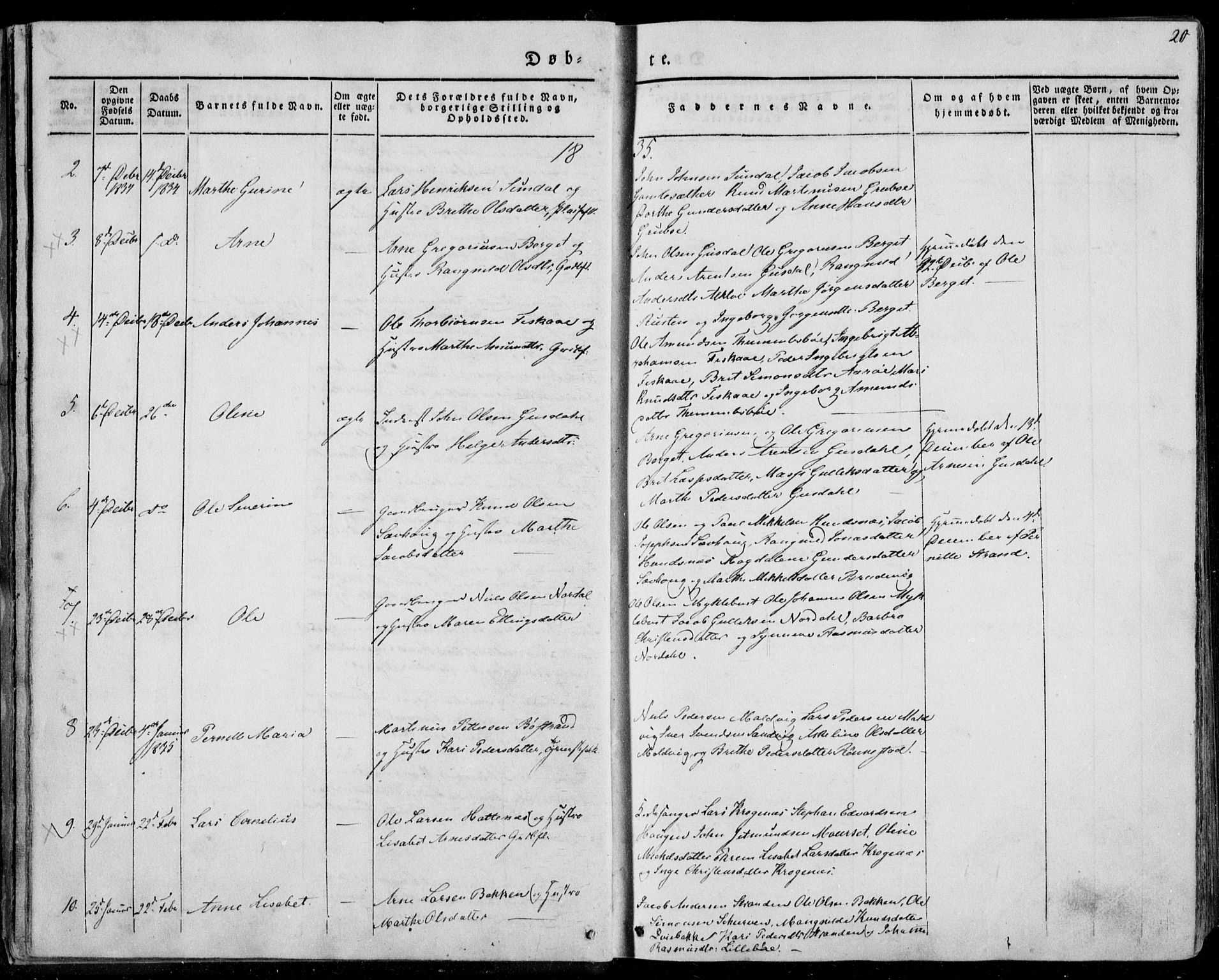 Ministerialprotokoller, klokkerbøker og fødselsregistre - Møre og Romsdal, AV/SAT-A-1454/501/L0005: Ministerialbok nr. 501A05, 1831-1844, s. 20