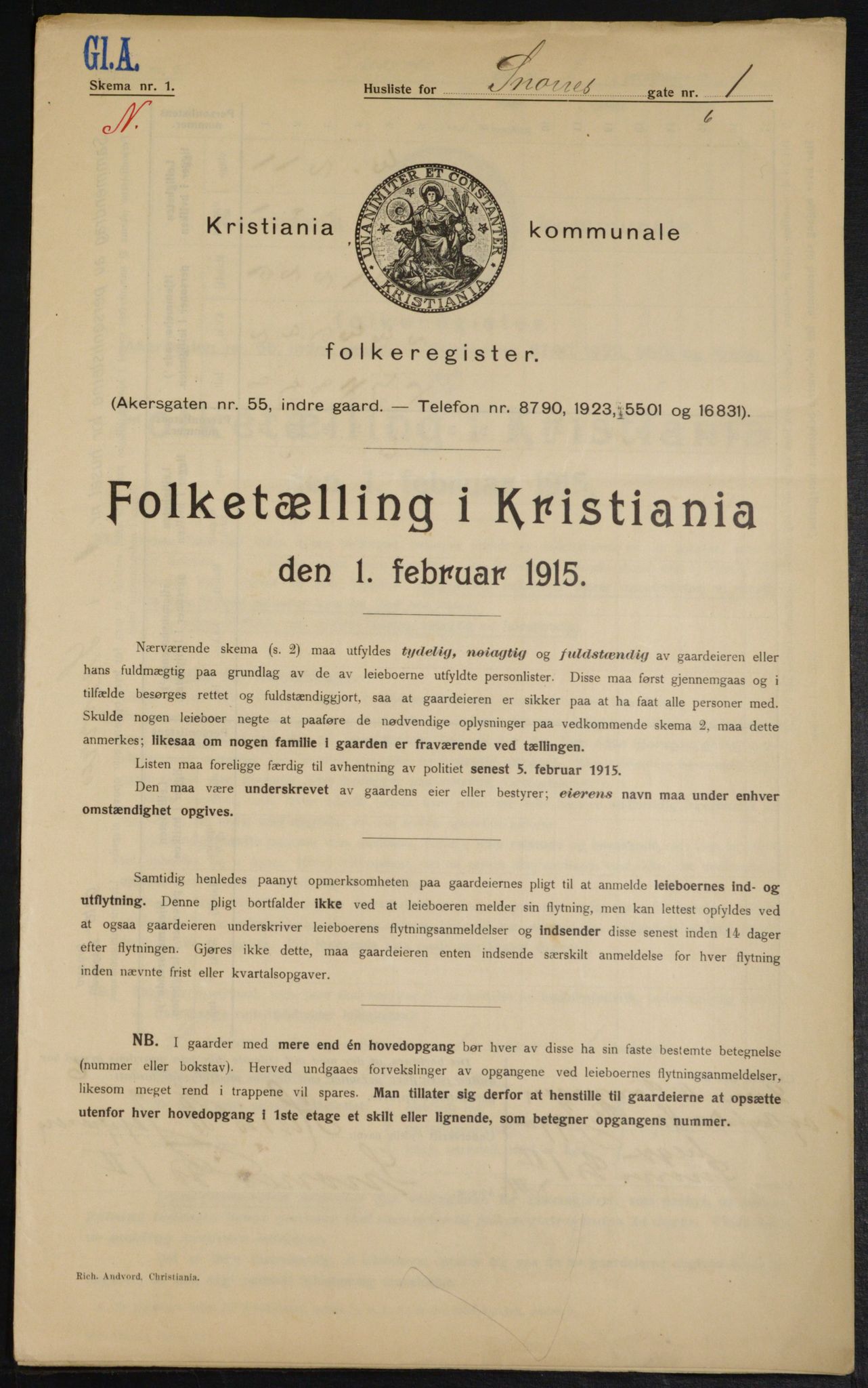 OBA, Kommunal folketelling 1.2.1915 for Kristiania, 1915, s. 97976