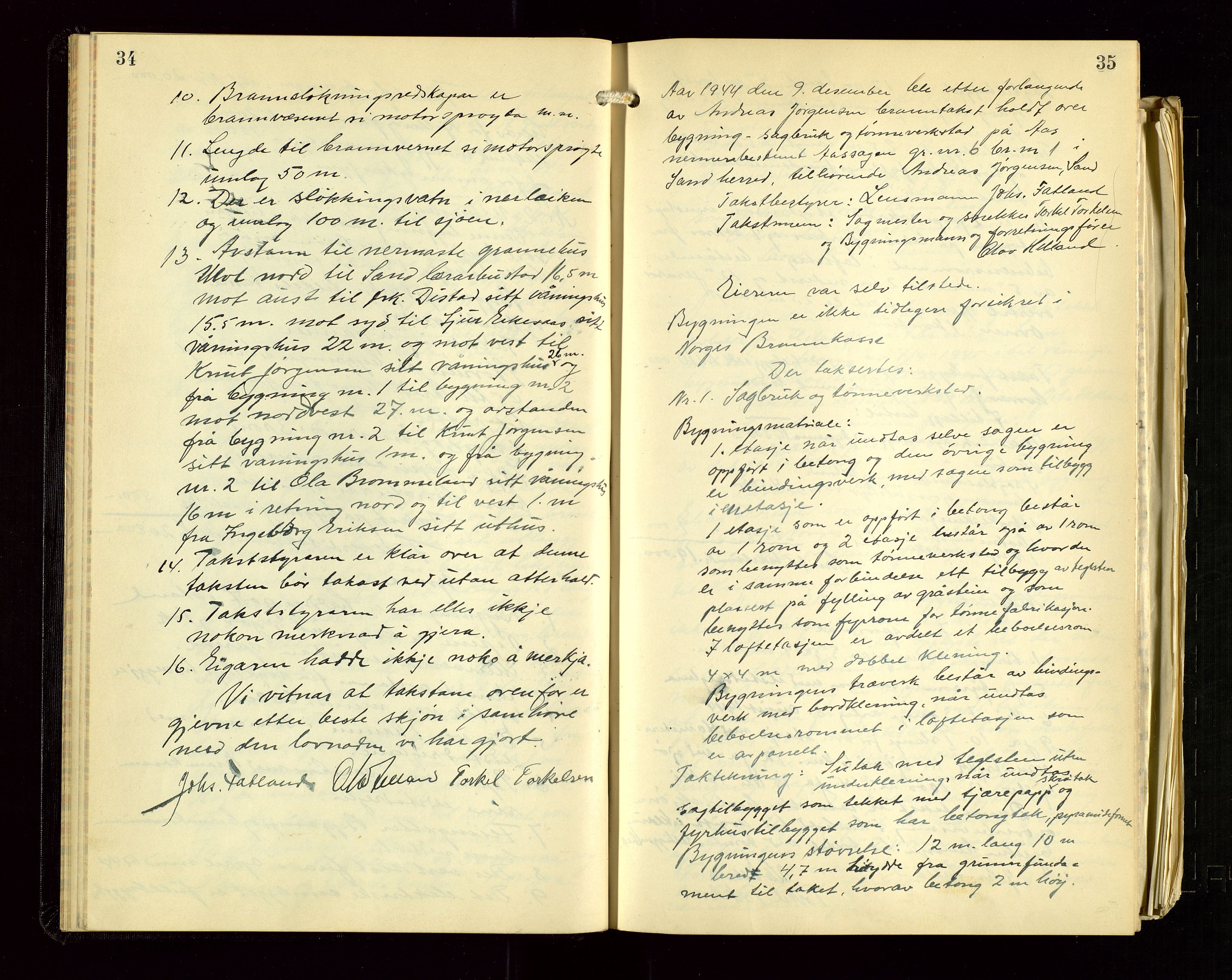 Sand lensmannskontor, AV/SAST-A-100415/Gob/L0004: Branntakstprotokoll, 1937-1955, s. 34-35