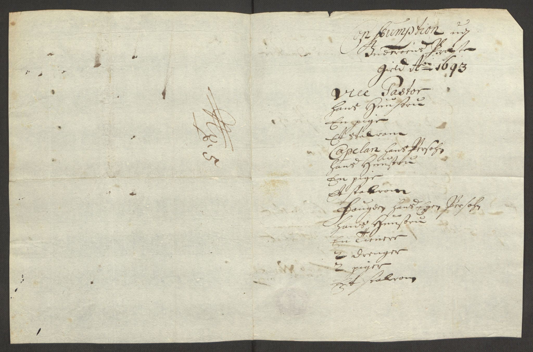 Rentekammeret inntil 1814, Reviderte regnskaper, Fogderegnskap, RA/EA-4092/R63/L4308: Fogderegnskap Inderøy, 1692-1694, s. 456