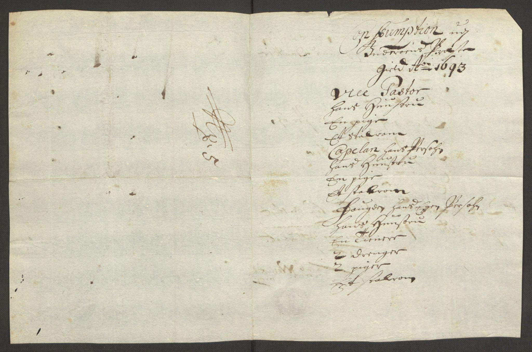 Rentekammeret inntil 1814, Reviderte regnskaper, Fogderegnskap, AV/RA-EA-4092/R63/L4308: Fogderegnskap Inderøy, 1692-1694, s. 456