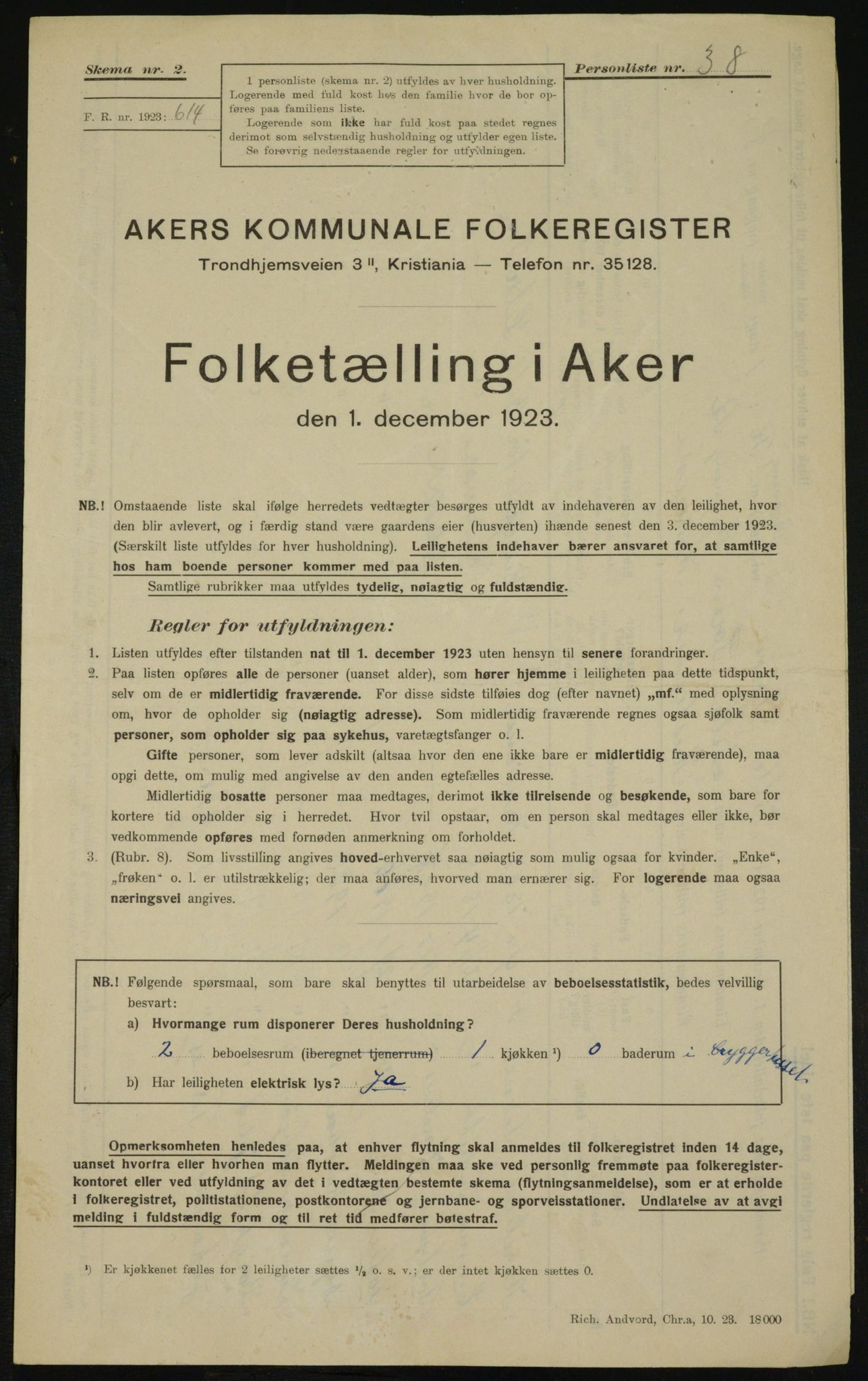 , Kommunal folketelling 1.12.1923 for Aker, 1923, s. 26856