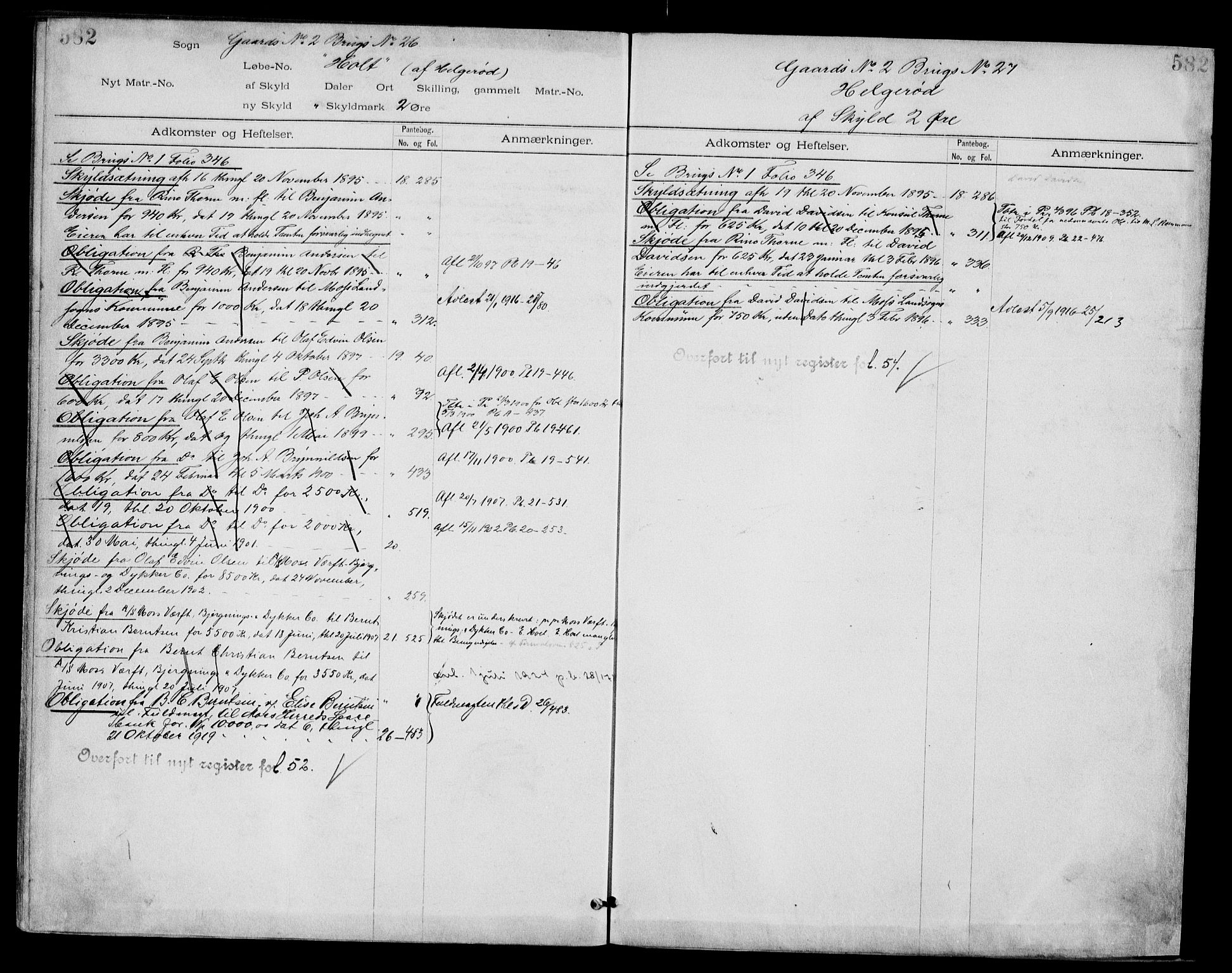 Moss sorenskriveri, SAO/A-10168: Panteregister nr. IV 3b, 1769-1926, s. 582