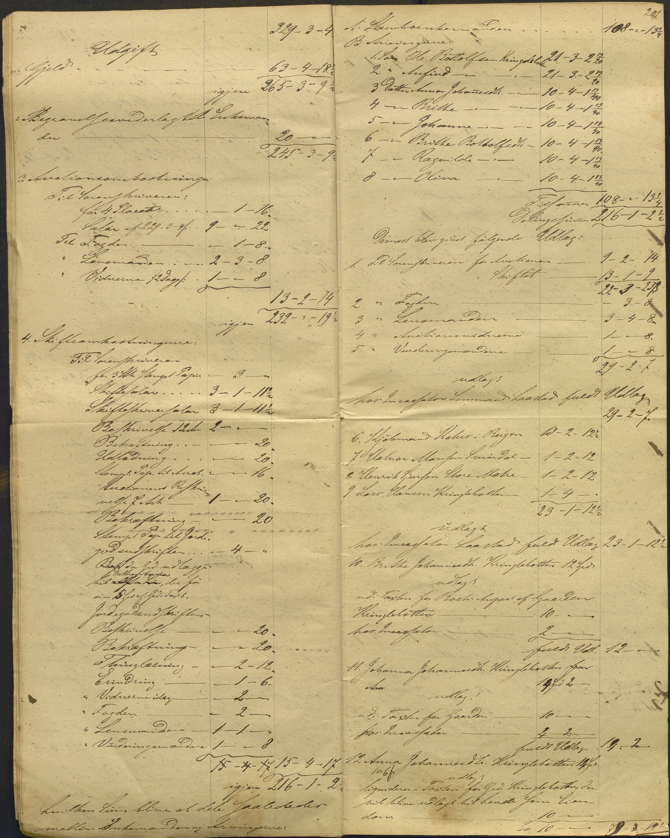 Nordhordland sorenskrivar, AV/SAB-A-2901/1/H/Hd/Hdb/L0001: Konsept til utlodningar, 1850-1852, s. 225