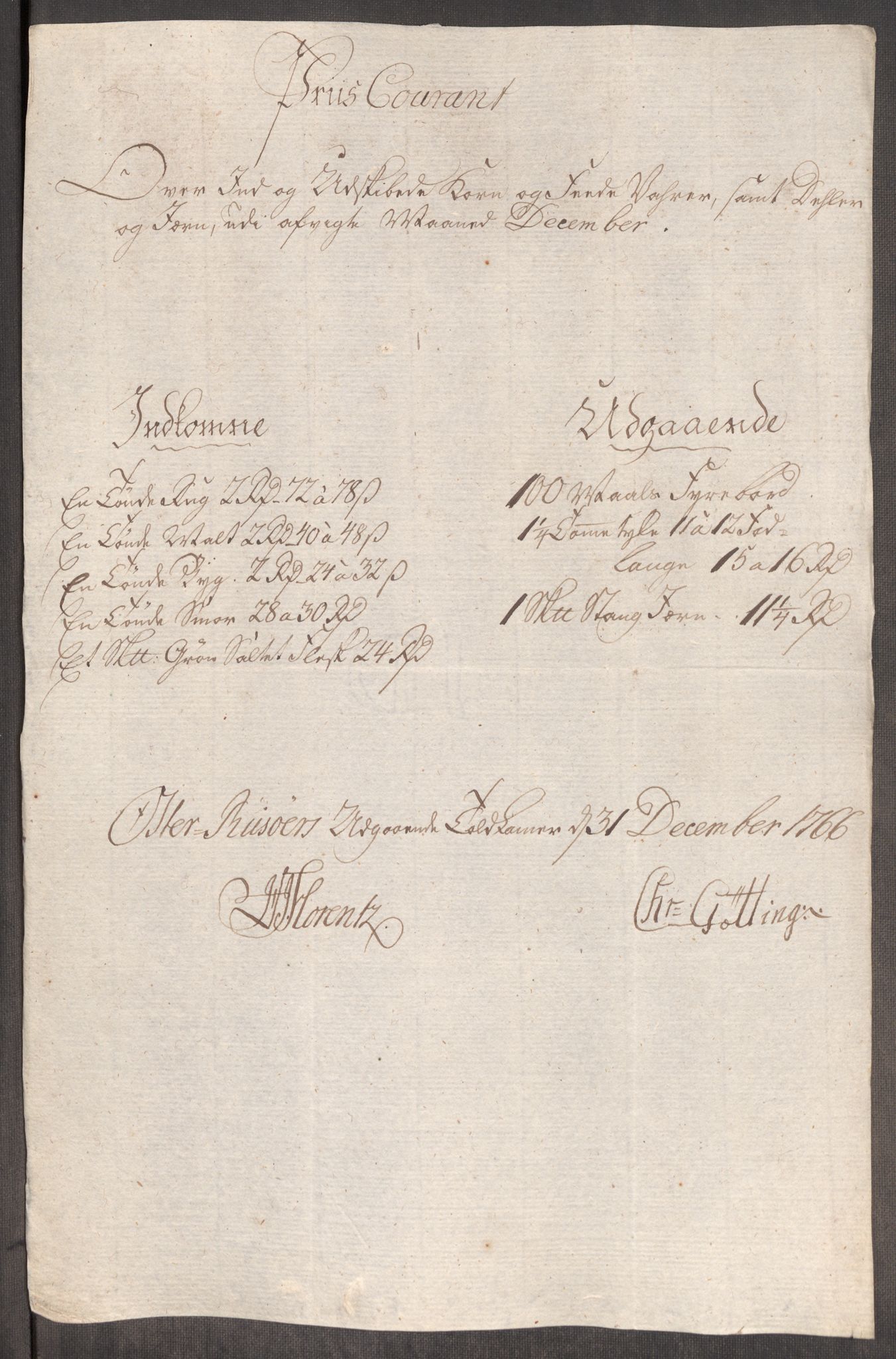 Rentekammeret inntil 1814, Realistisk ordnet avdeling, RA/EA-4070/Oe/L0008: [Ø1]: Priskuranter, 1764-1768, s. 667