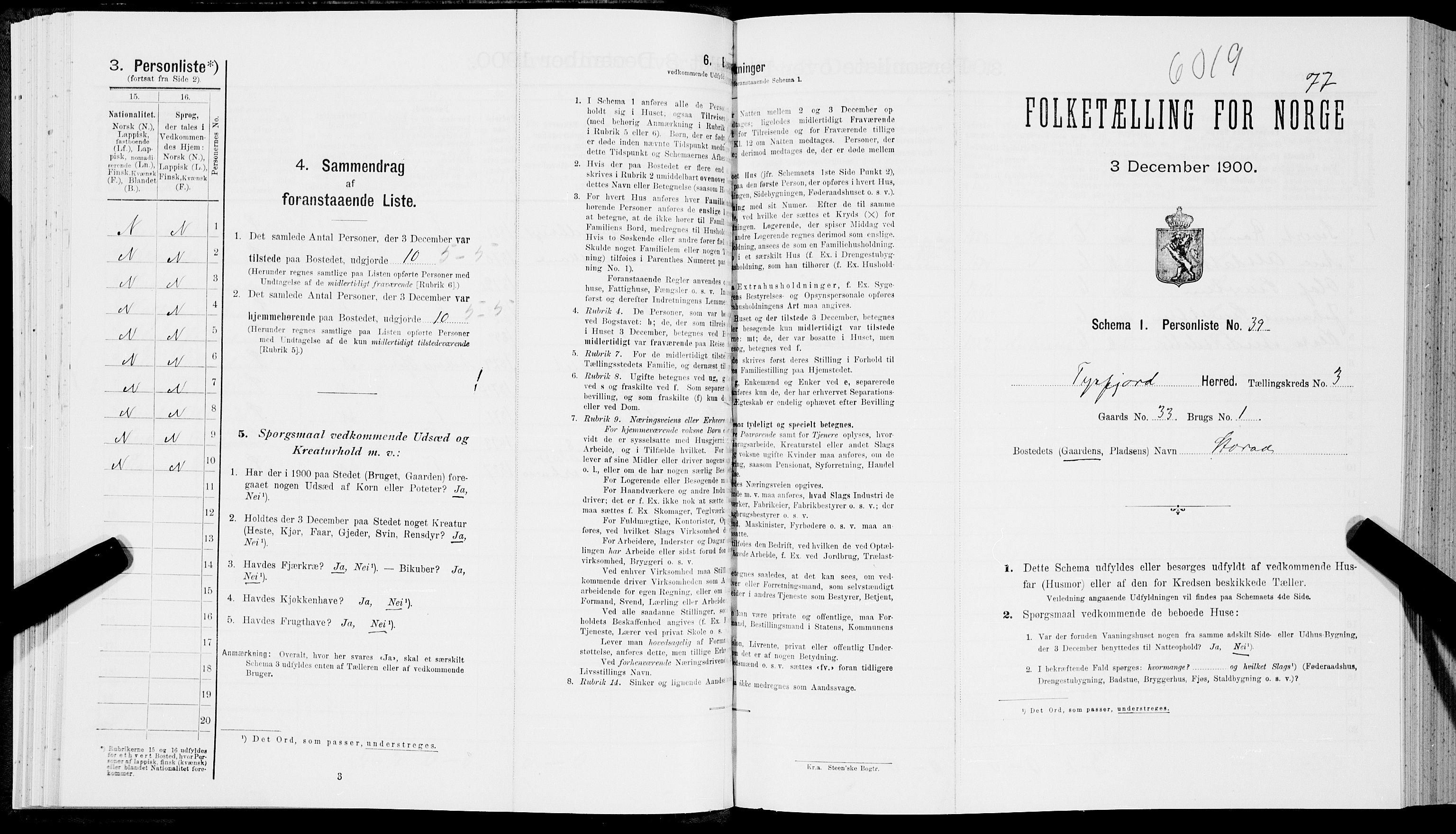 SAT, Folketelling 1900 for 1850 Tysfjord herred, 1900, s. 373