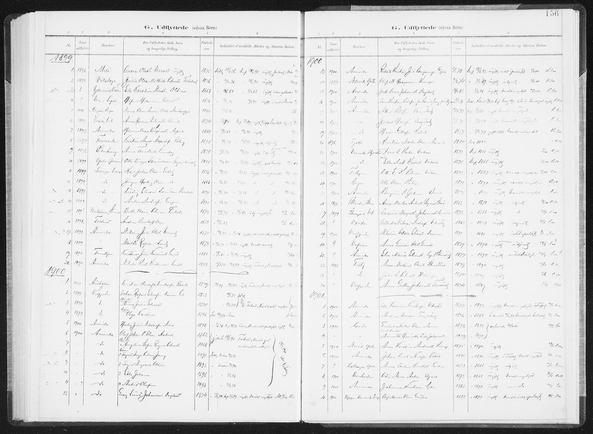 Ministerialprotokoller, klokkerbøker og fødselsregistre - Nordland, SAT/A-1459/810/L0153: Ministerialbok nr. 810A12, 1899-1914, s. 156