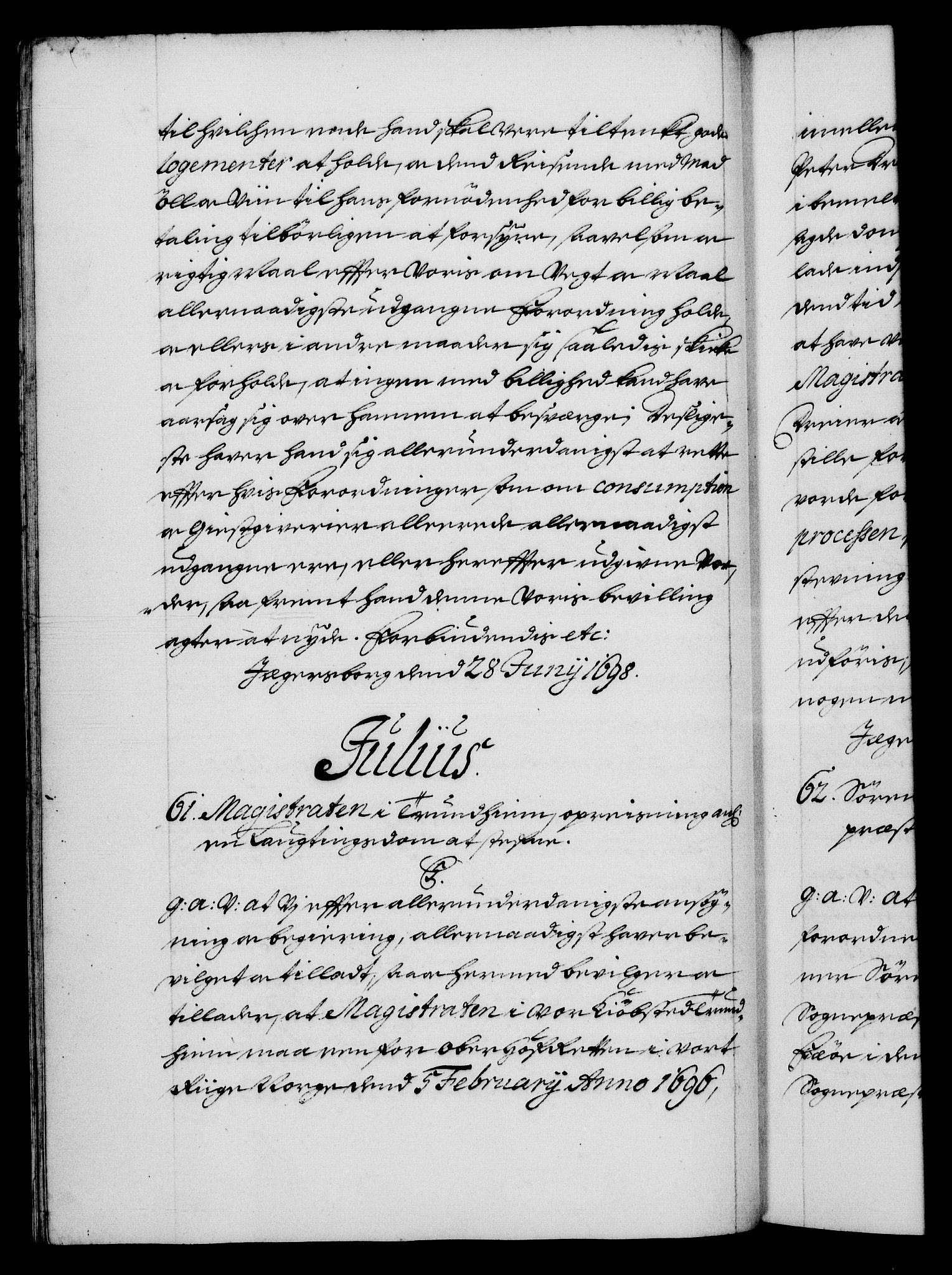Danske Kanselli 1572-1799, RA/EA-3023/F/Fc/Fca/Fcaa/L0017: Norske registre (mikrofilm), 1698-1699, s. 54b